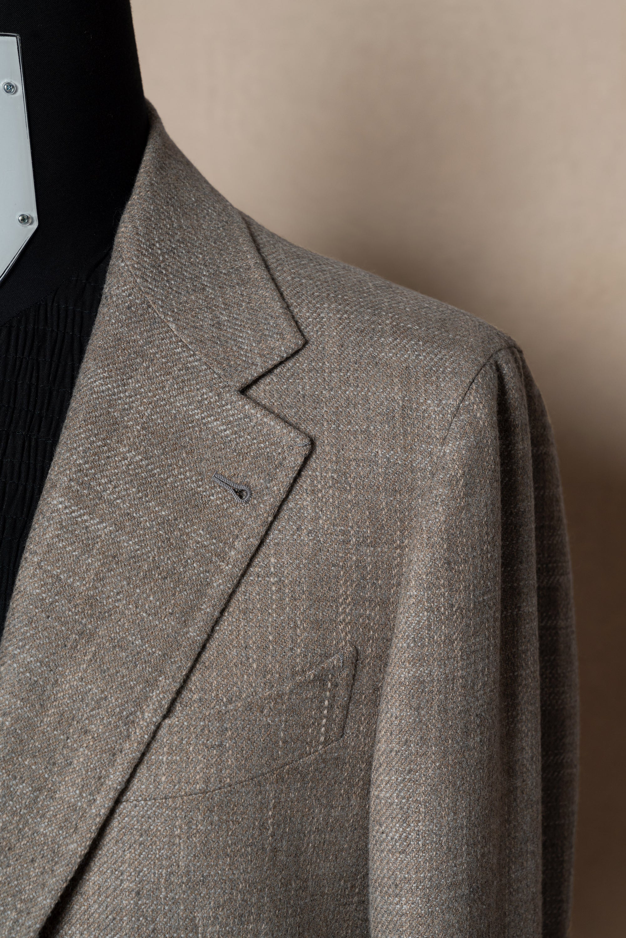 Melange Oatmeal Wool Cotton Silk Cashmere Jacket