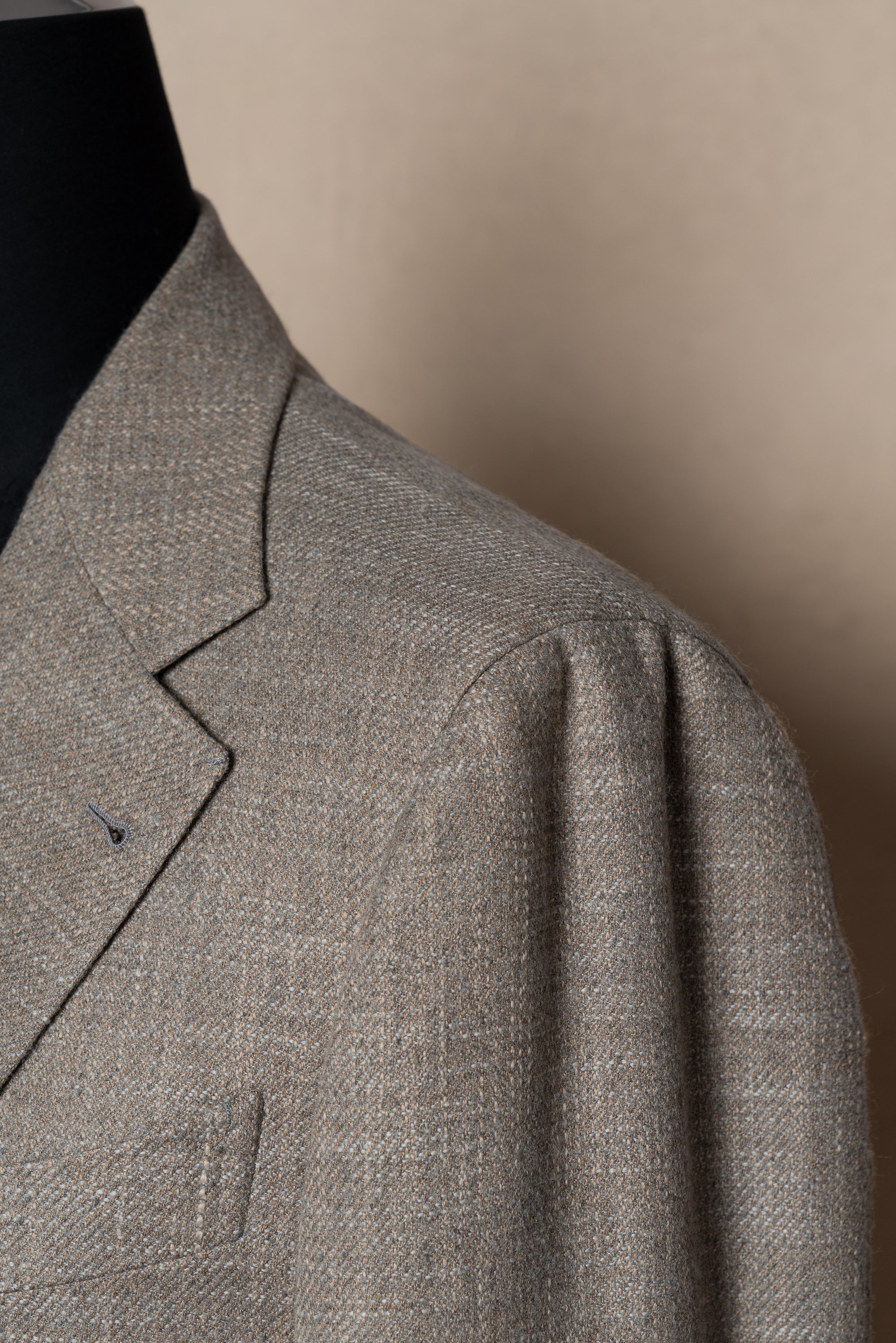 Melange Oatmeal Wool Cotton Silk Cashmere Jacket