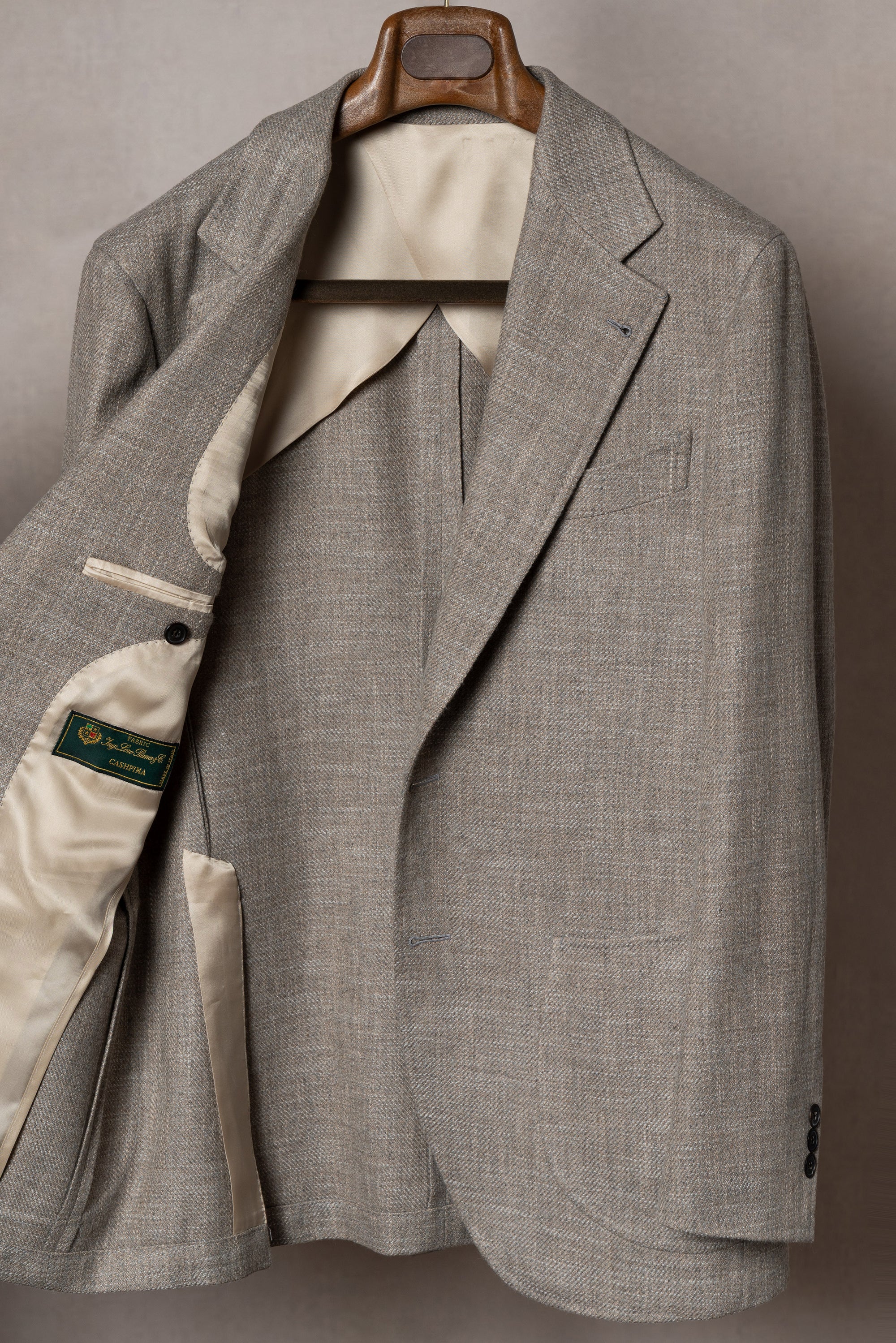 Melange Oatmeal Wool Cotton Silk Cashmere Jacket