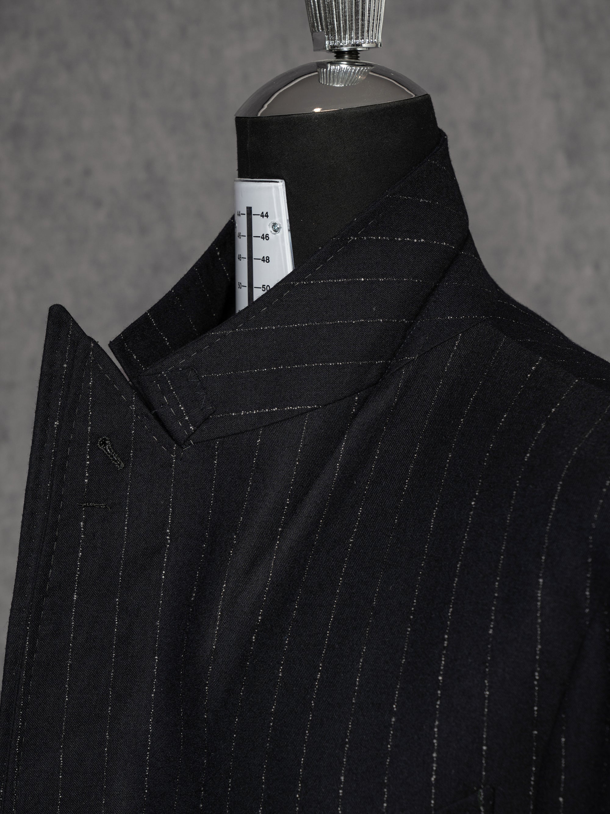 Navy Dotted Stripe Flannel Suit #19