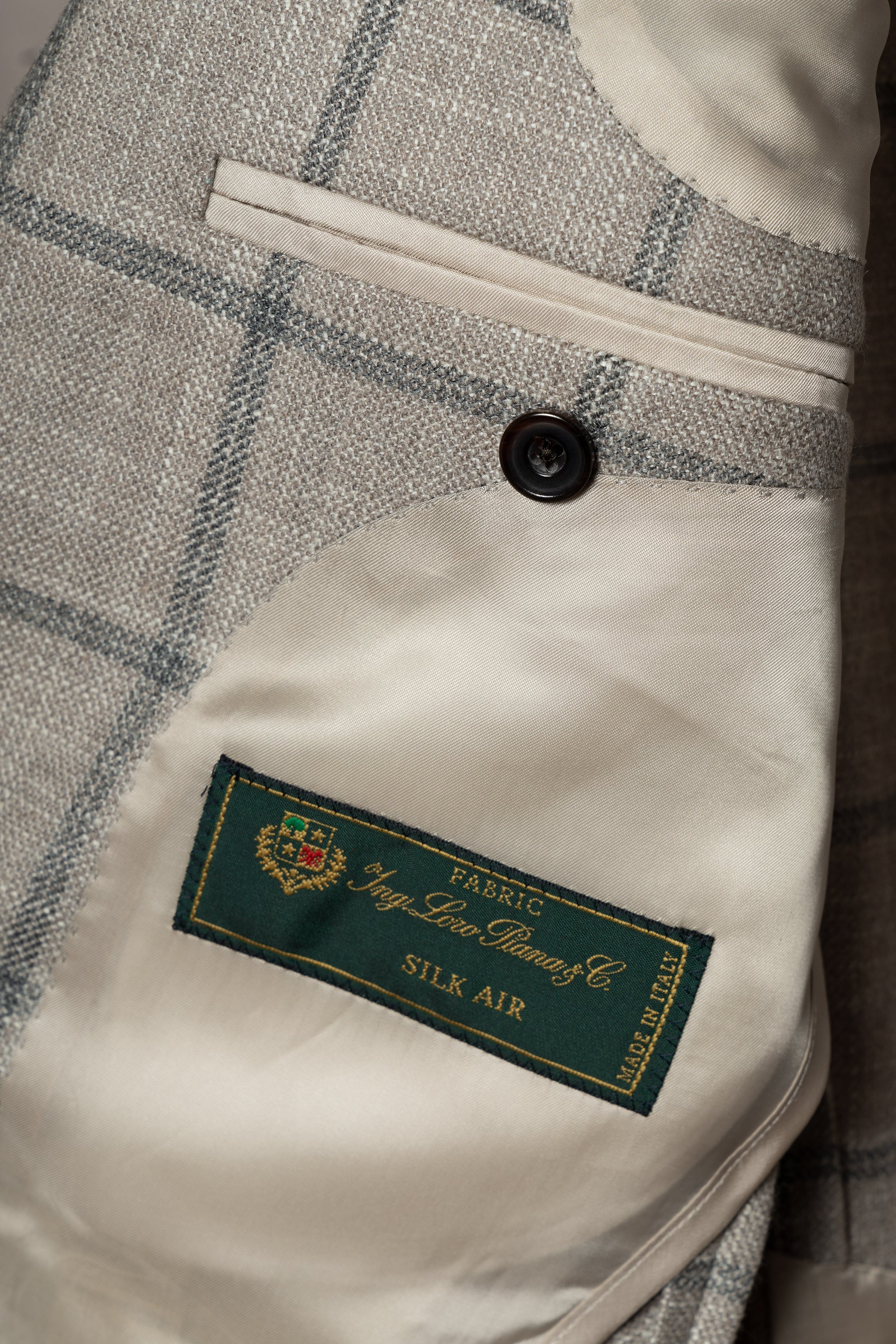 MTO Stone Windowpane Wool Silk Cashmere Jacket