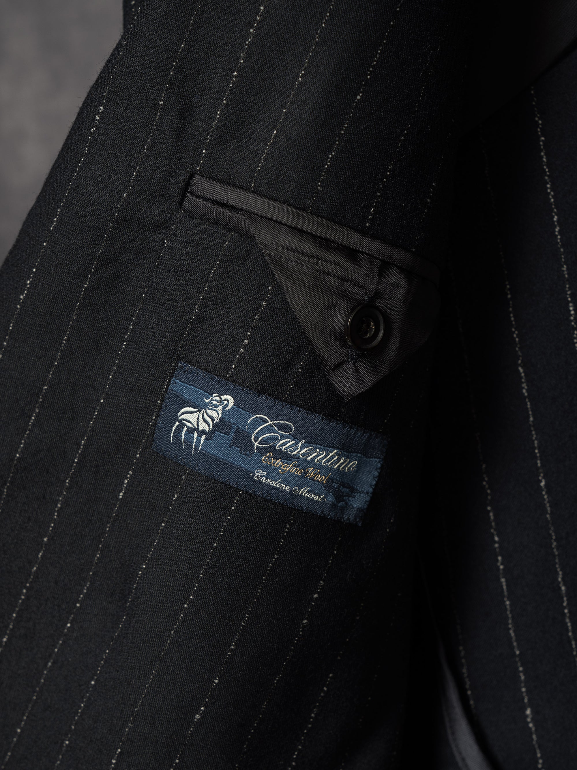 Navy Dotted Stripe Flannel Suit #19