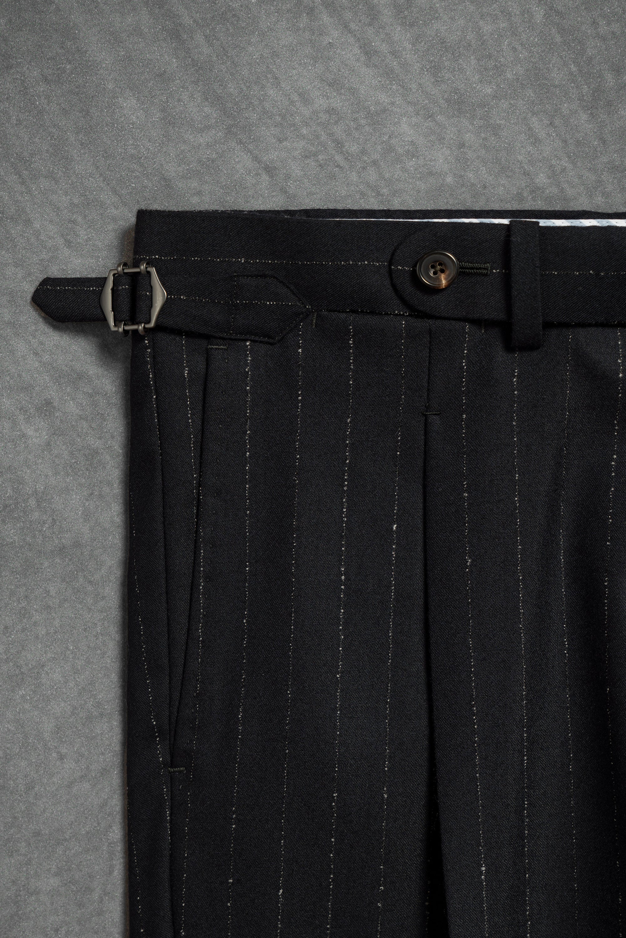 Navy Dotted Stripe Flannel Suit #19