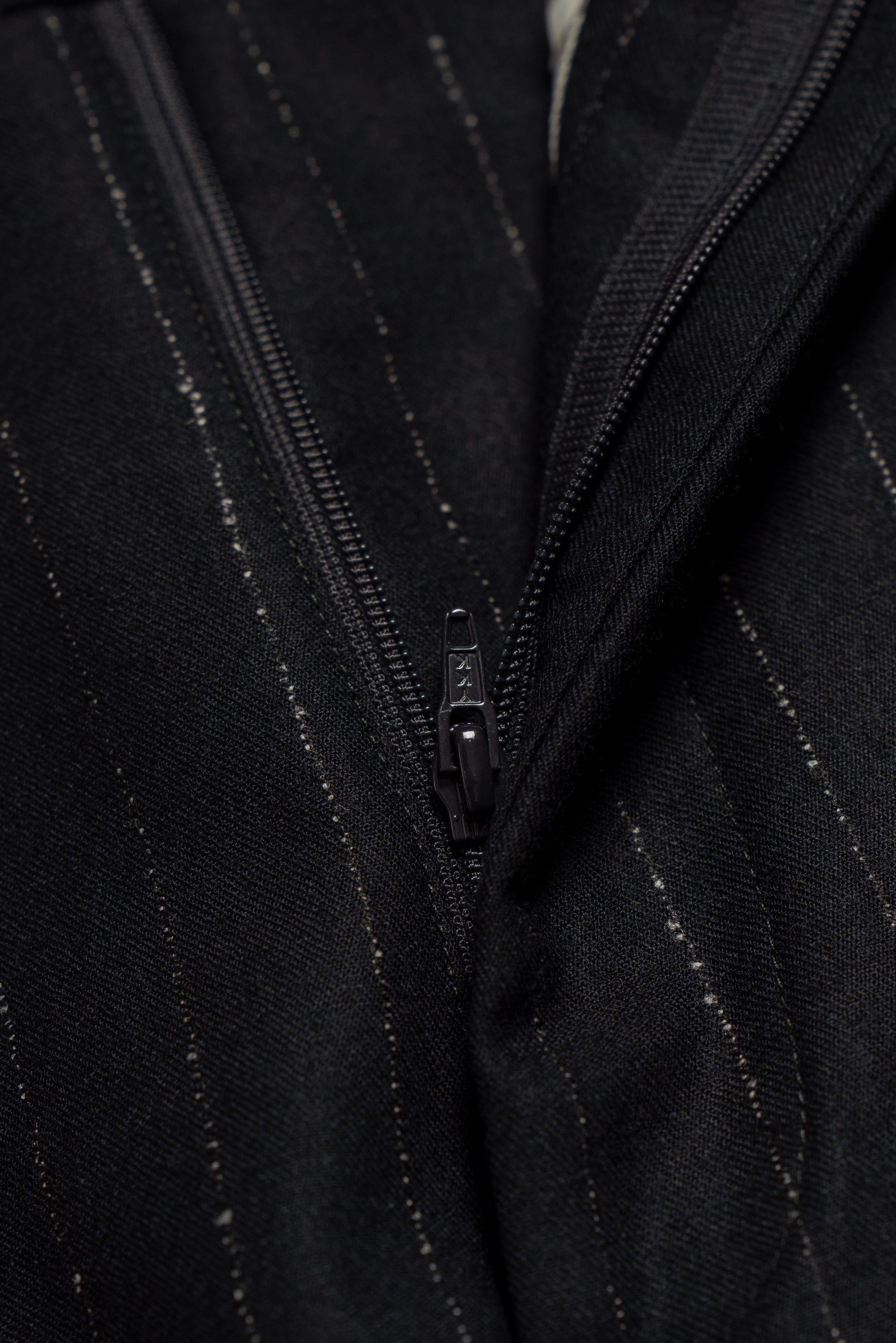 Navy Dotted Stripe Flannel Suit #19