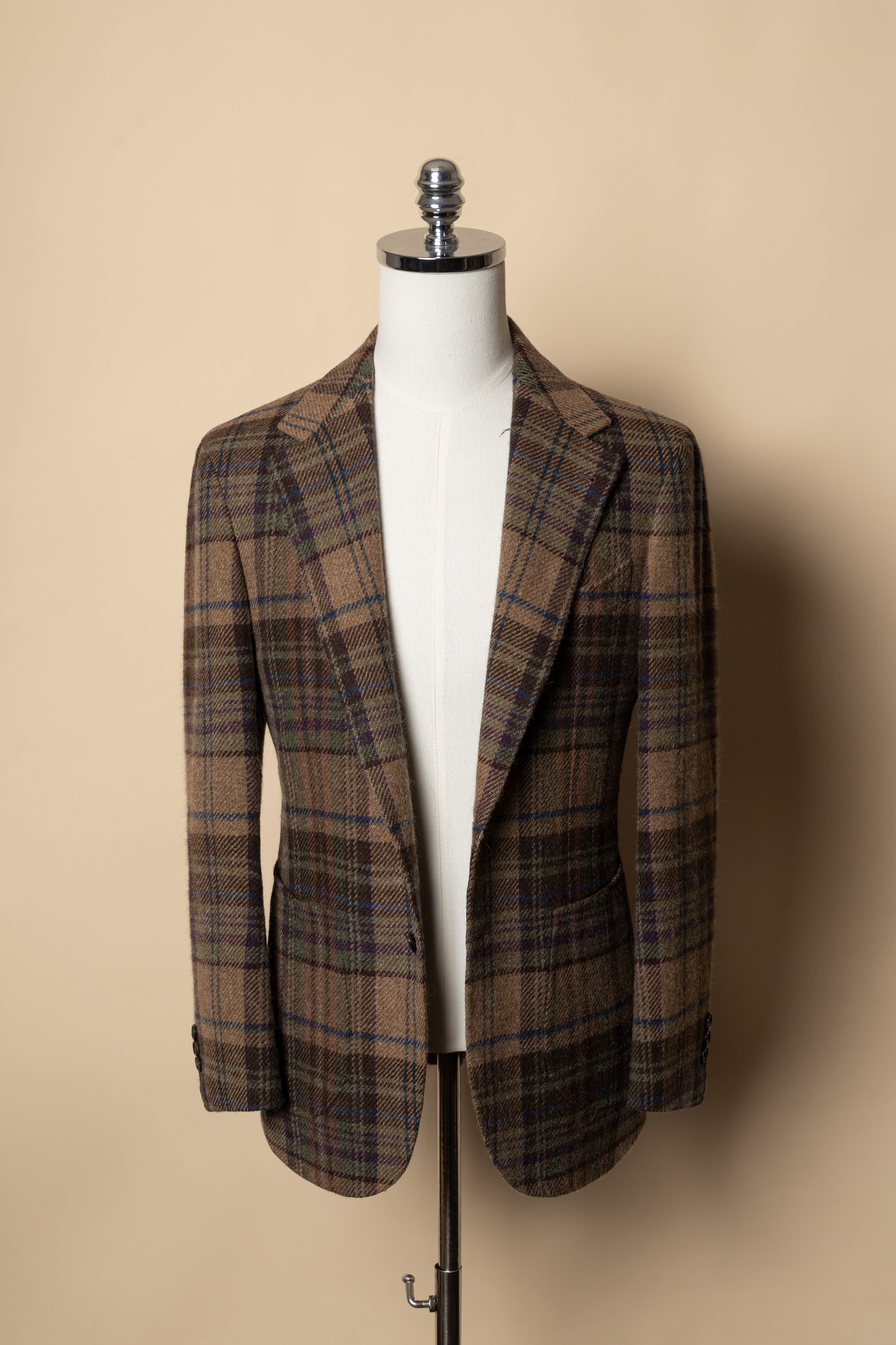 MTO Dark Camel Plaid Tweed Jacket #637