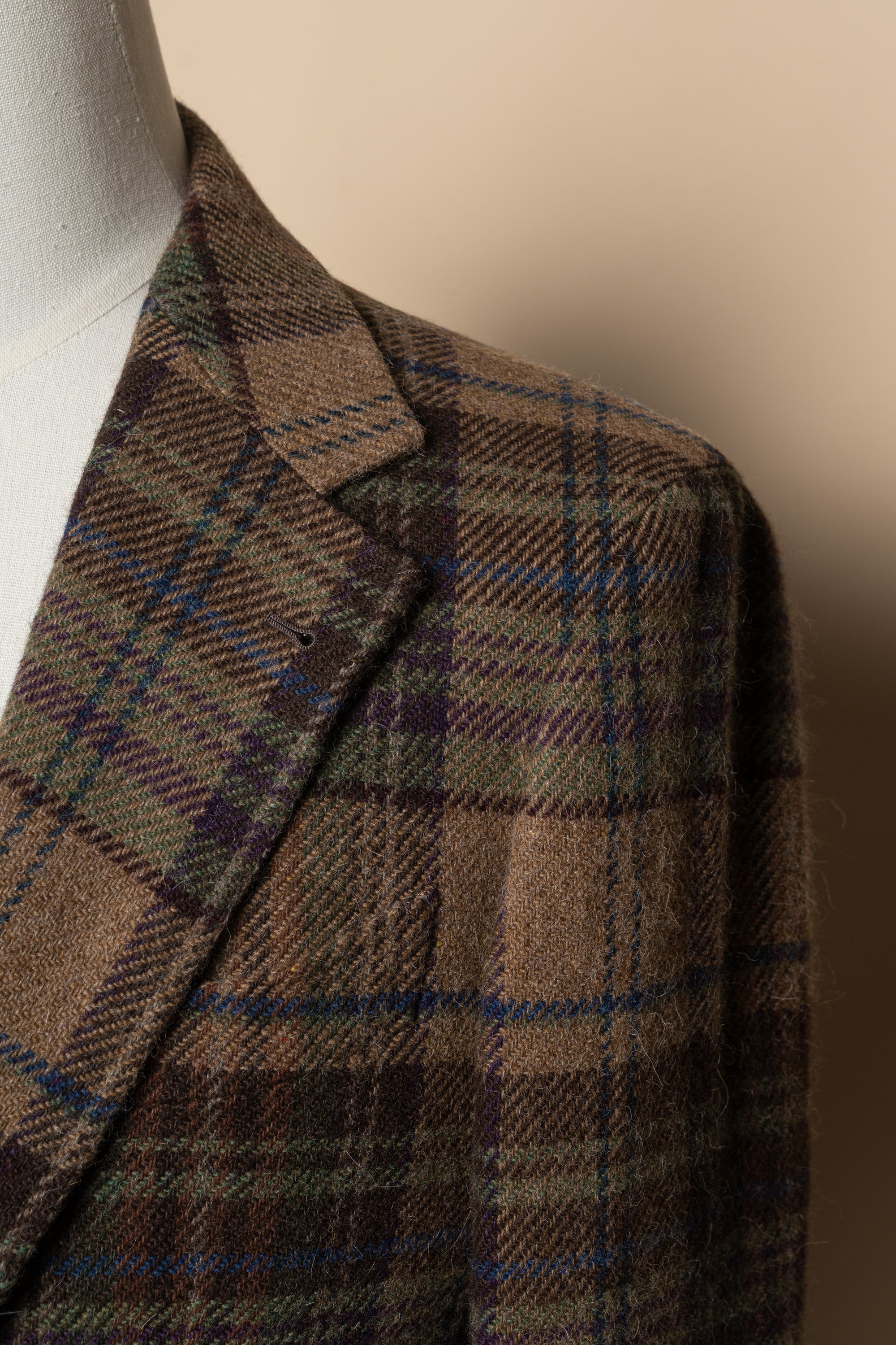 MTO Dark Camel Plaid Tweed Jacket #637
