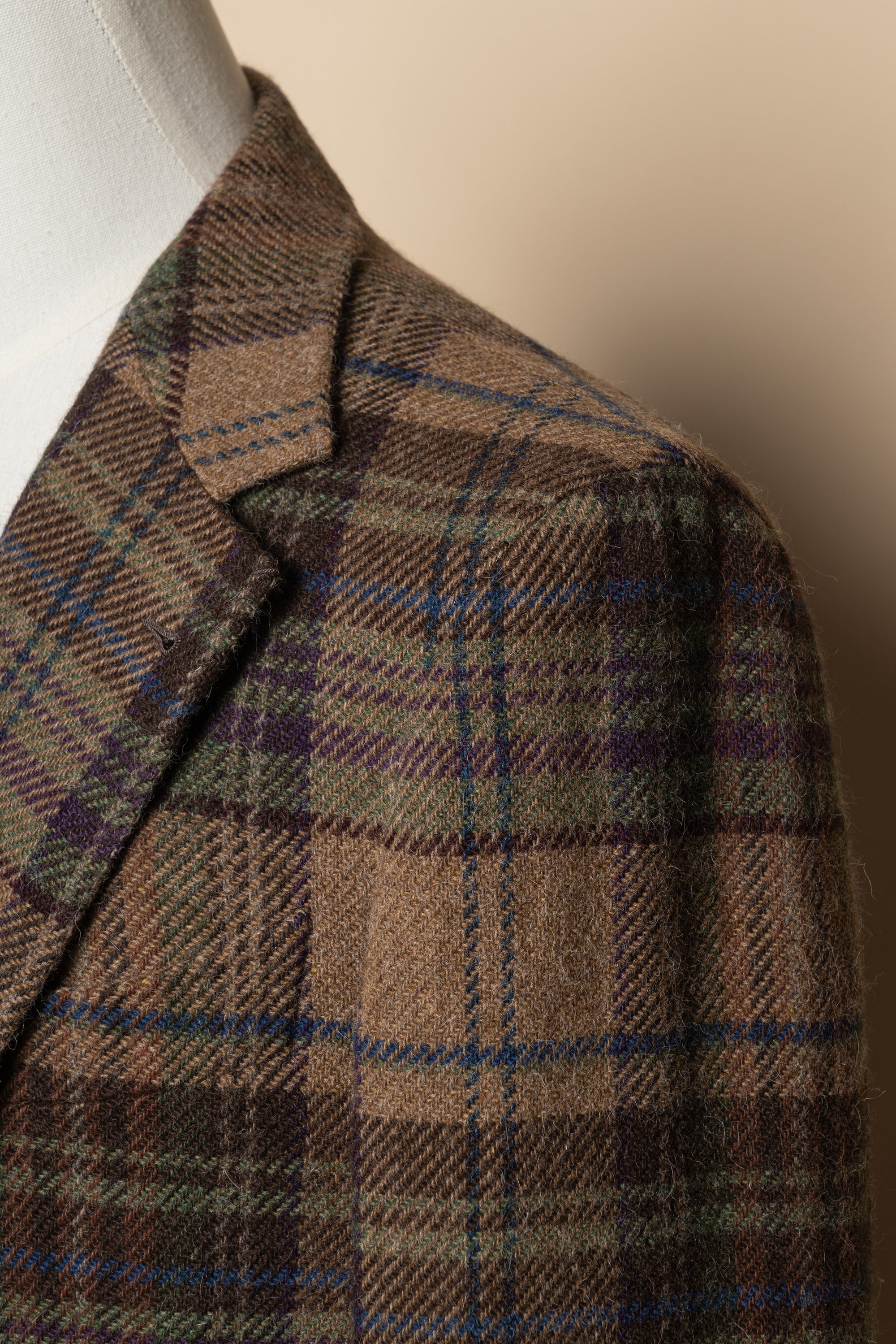 MTO Dark Camel Plaid Tweed Jacket #637
