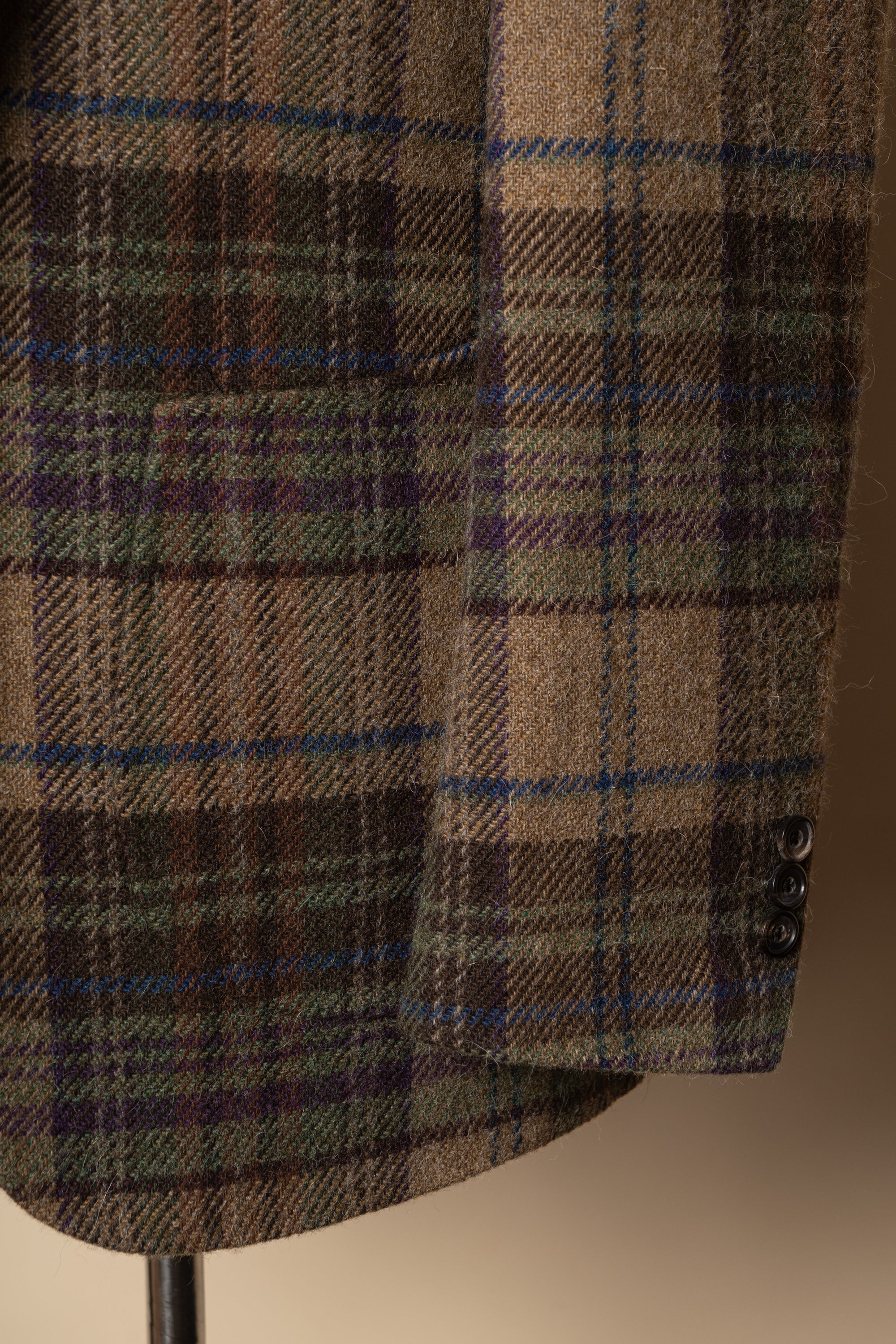 MTO Dark Camel Plaid Tweed Jacket #637