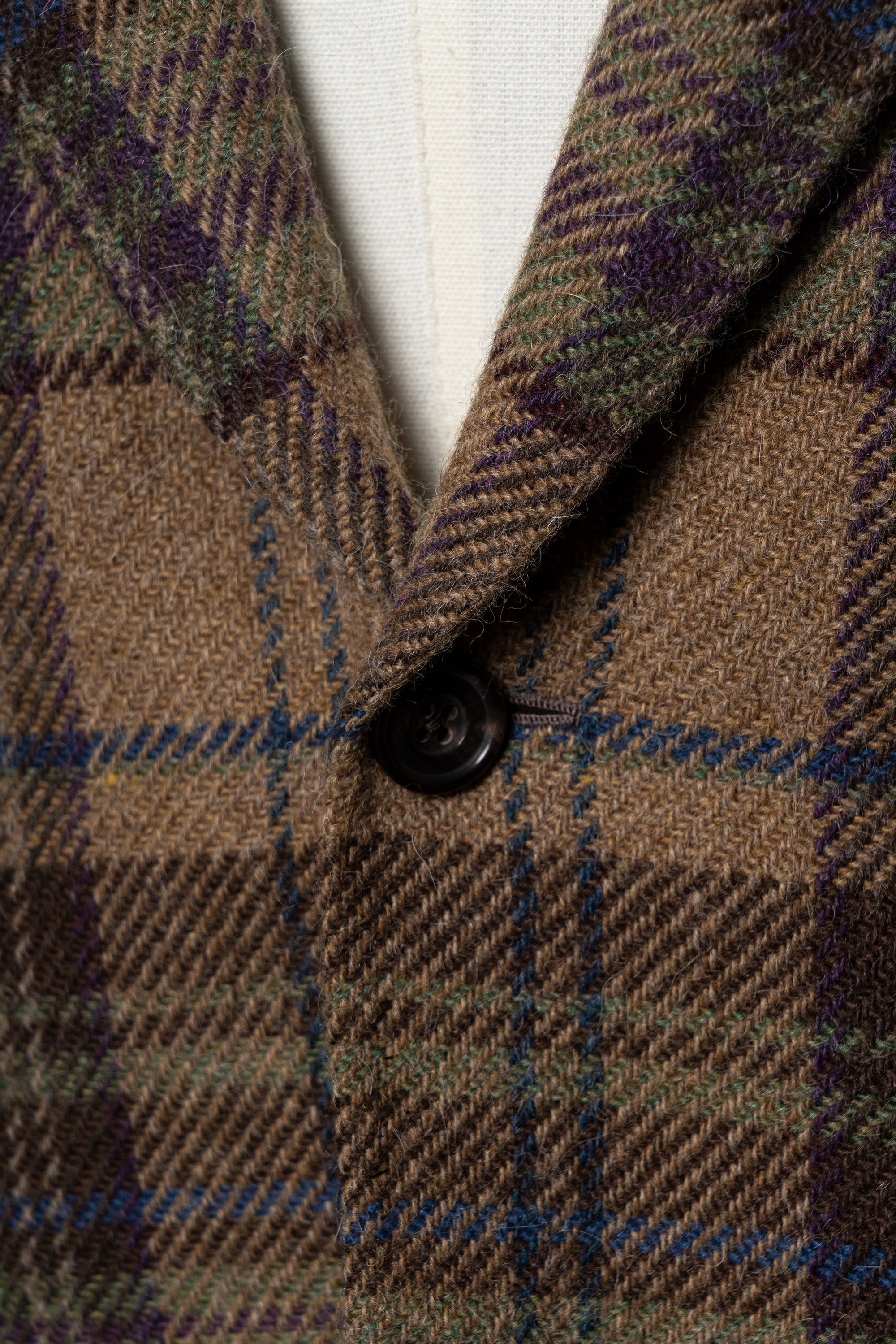 MTO Dark Camel Plaid Tweed Jacket #637
