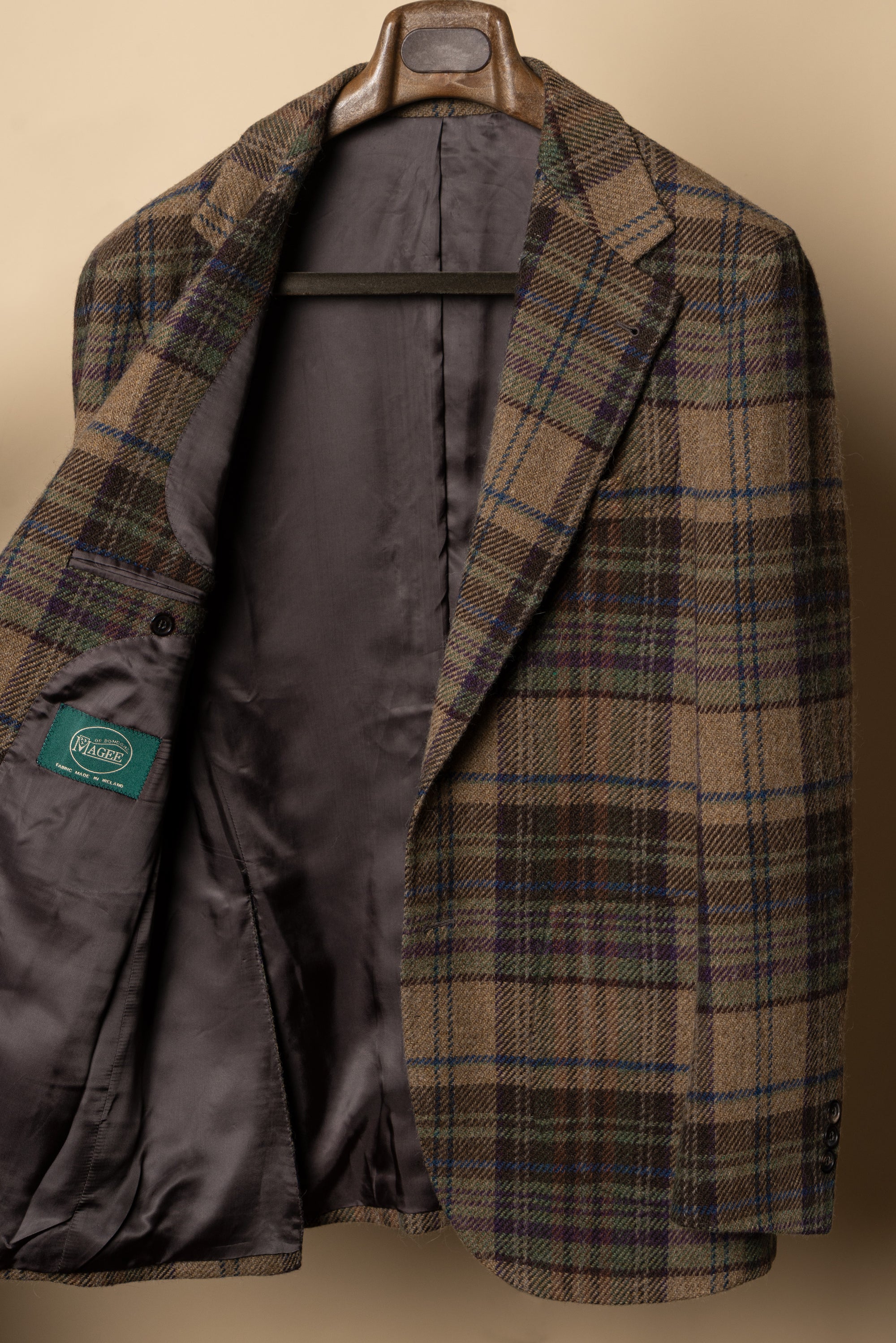 MTO Dark Camel Plaid Tweed Jacket #637