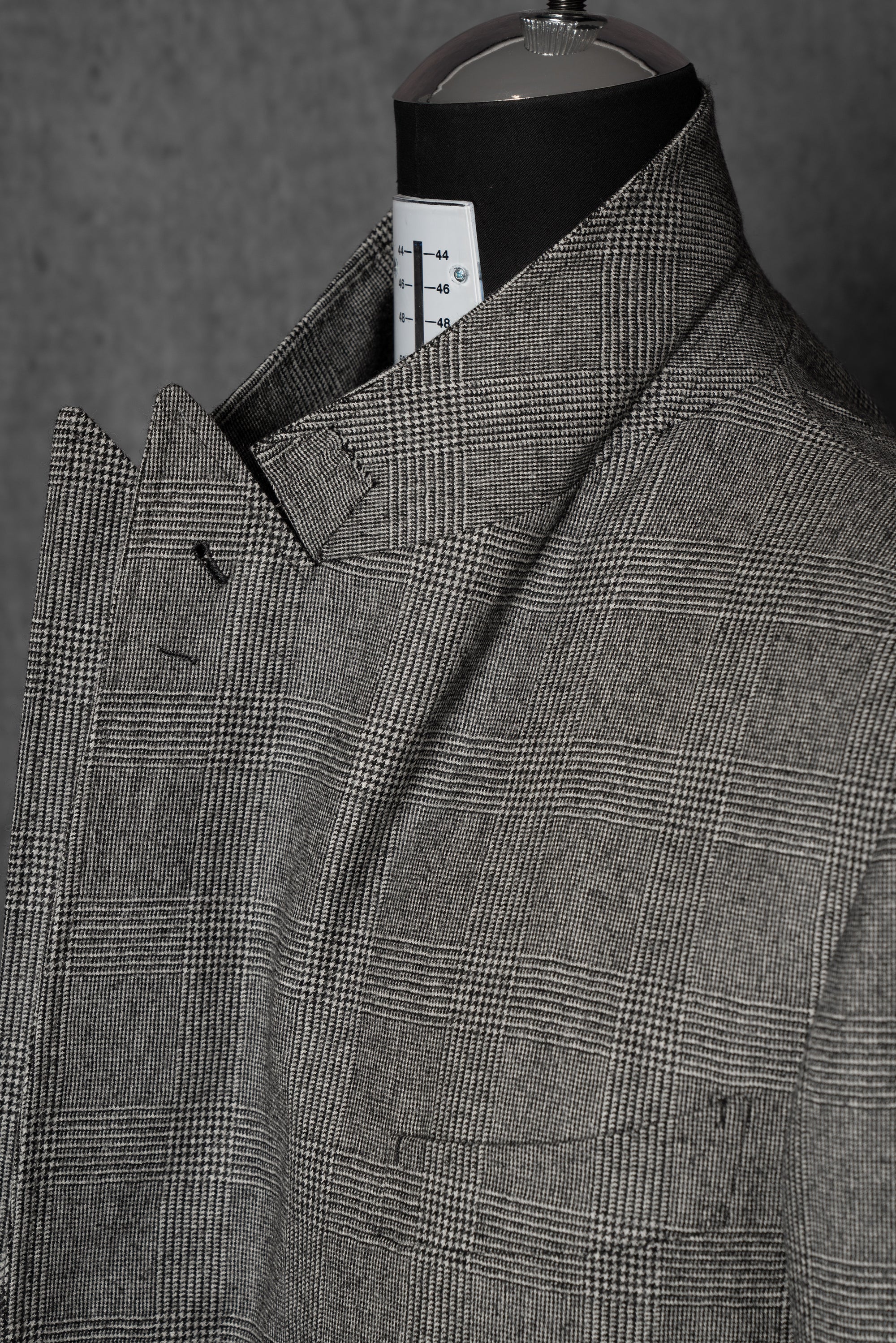 MTO Black and White Glen Check Worsted Flannel Suit #33
