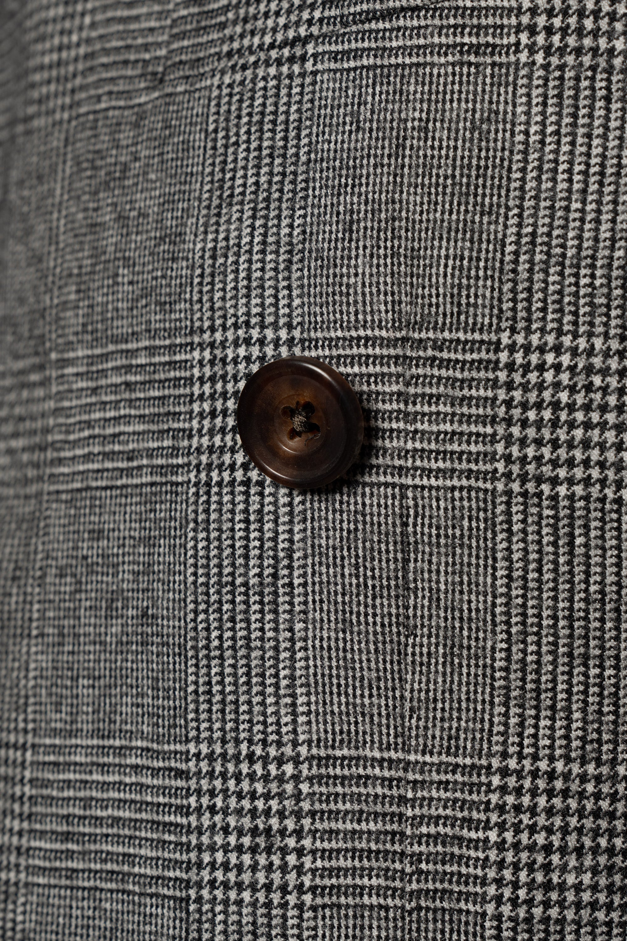 MTO Black and White Glen Check Worsted Flannel Suit #33