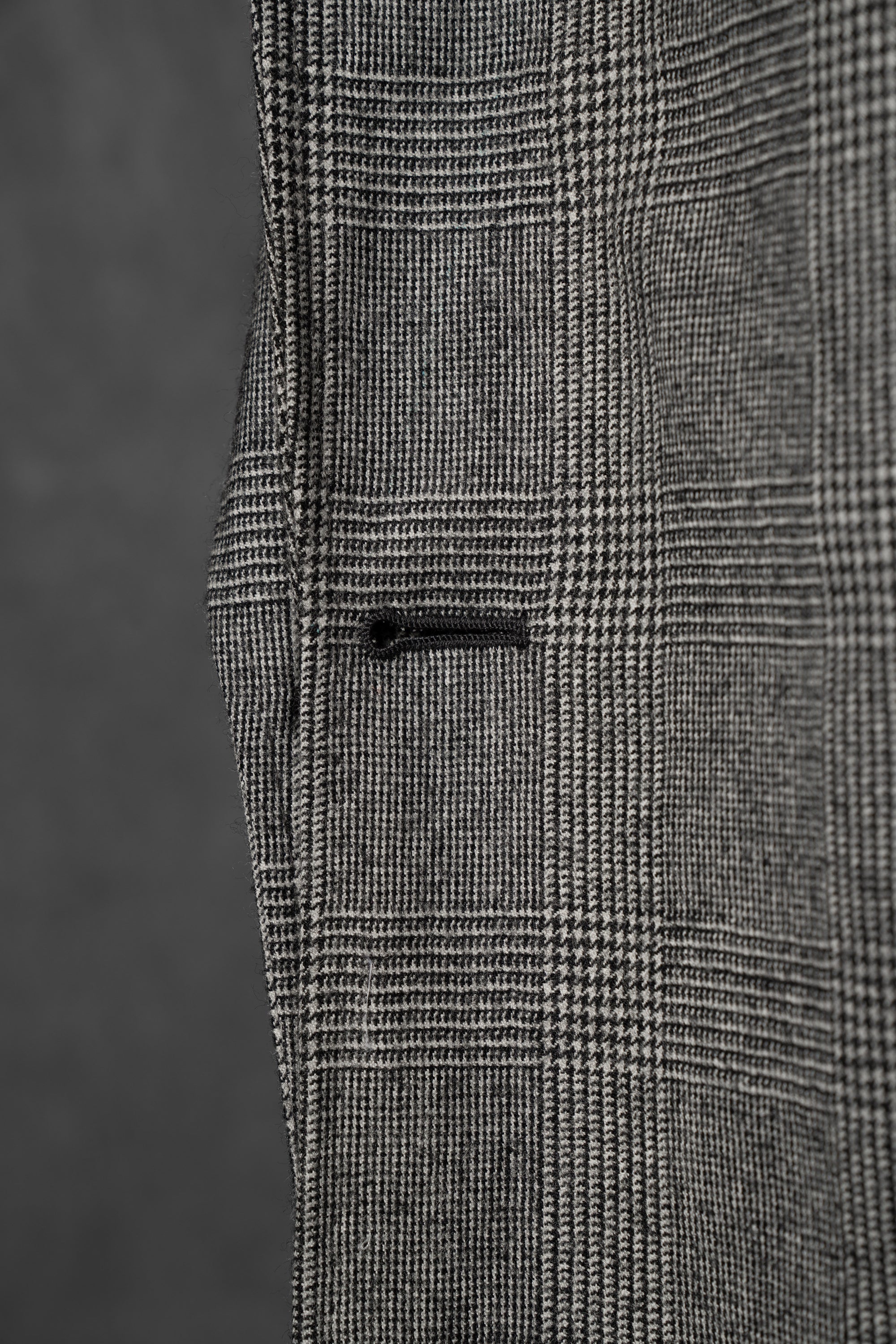 MTO Black and White Glen Check Worsted Flannel Suit #33