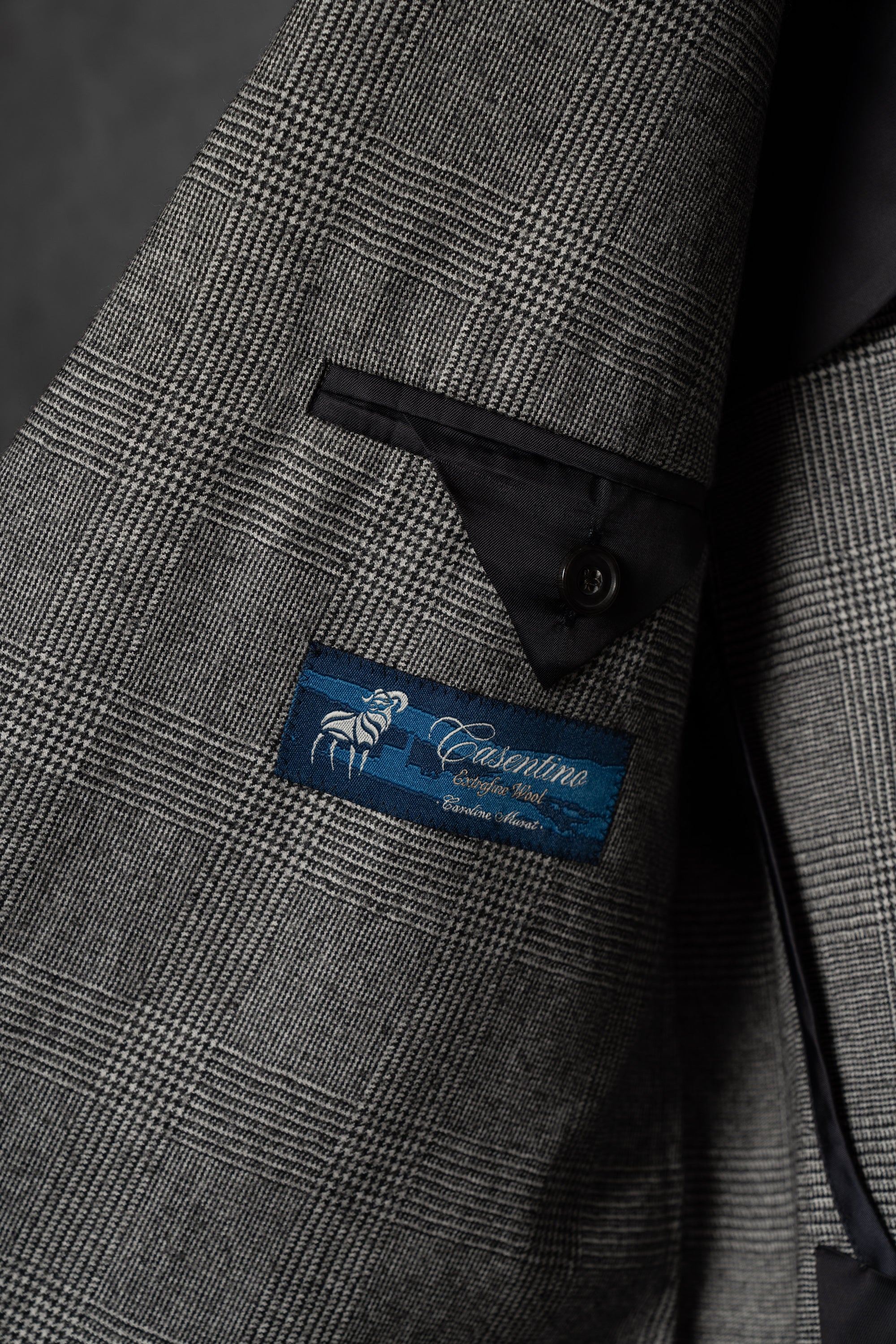 MTO Black and White Glen Check Worsted Flannel Suit #33