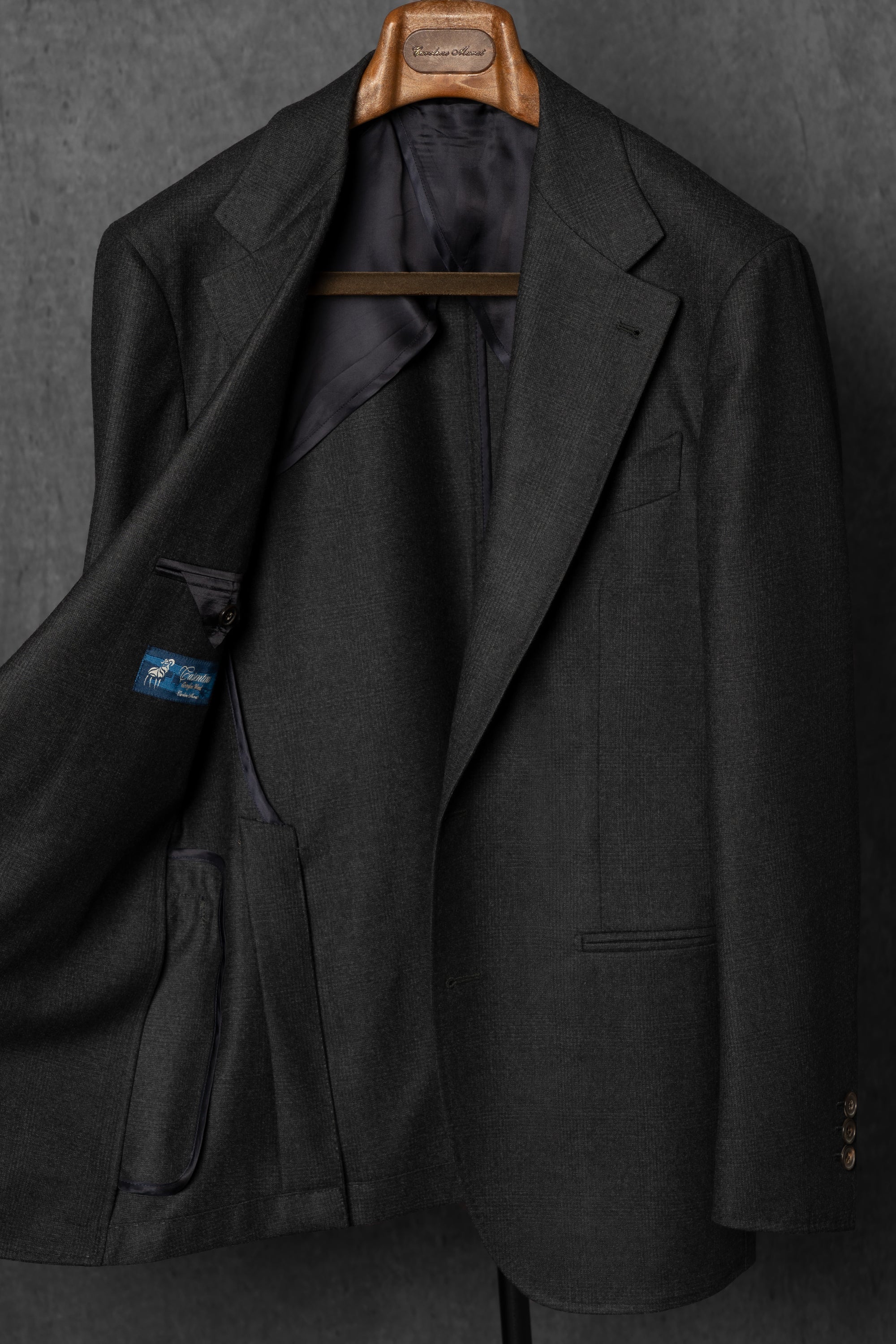 MTO Charcoal Glen Check Flannel Suit #24