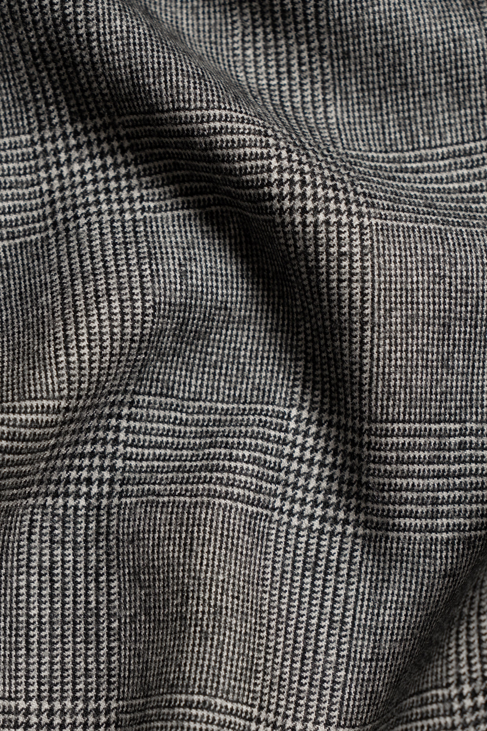 MTO Black and White Glen Check Worsted Flannel Suit #33