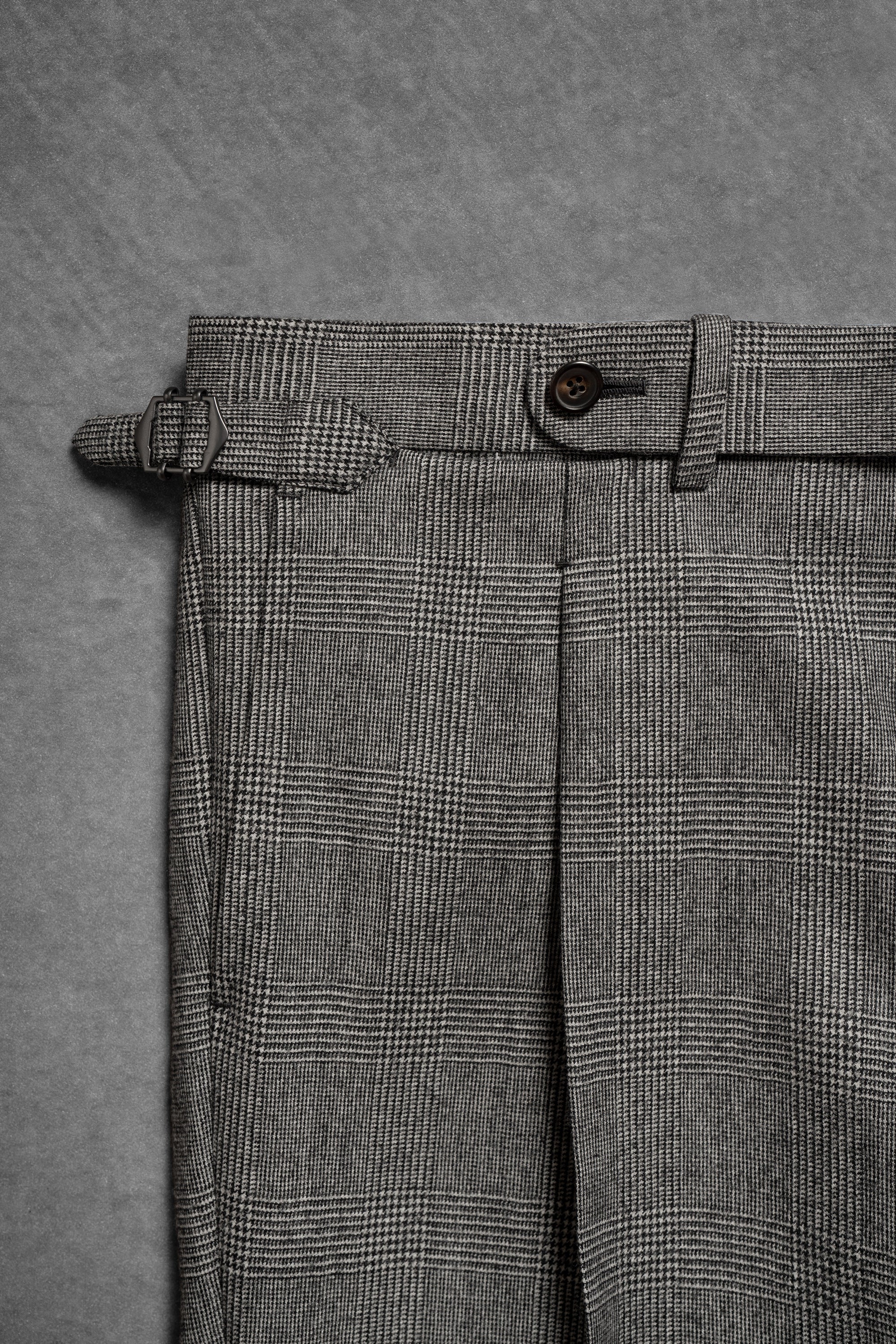 MTO Black and White Glen Check Worsted Flannel Suit #33