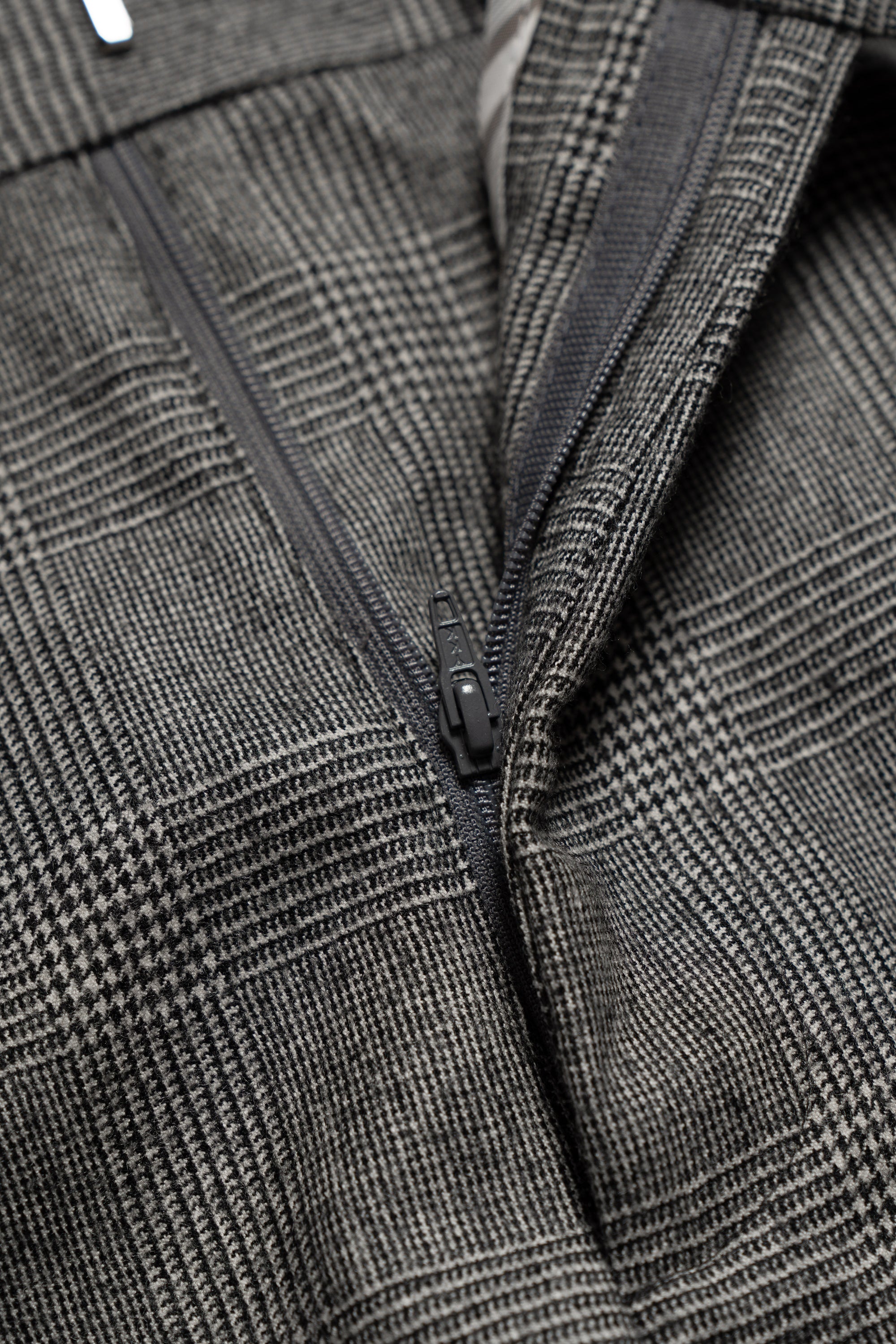 MTO Black and White Glen Check Worsted Flannel Suit #33