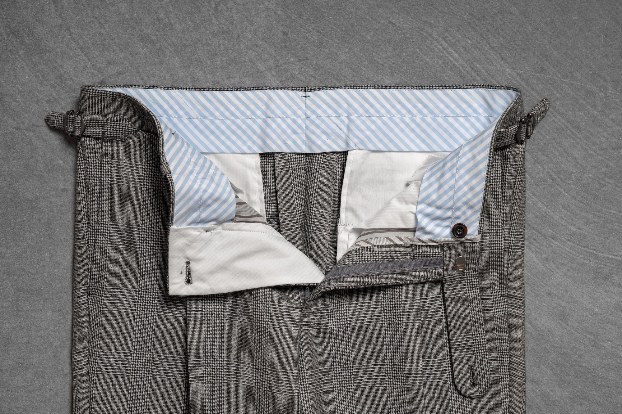 MTO Black and White Glen Check Worsted Flannel Suit #33