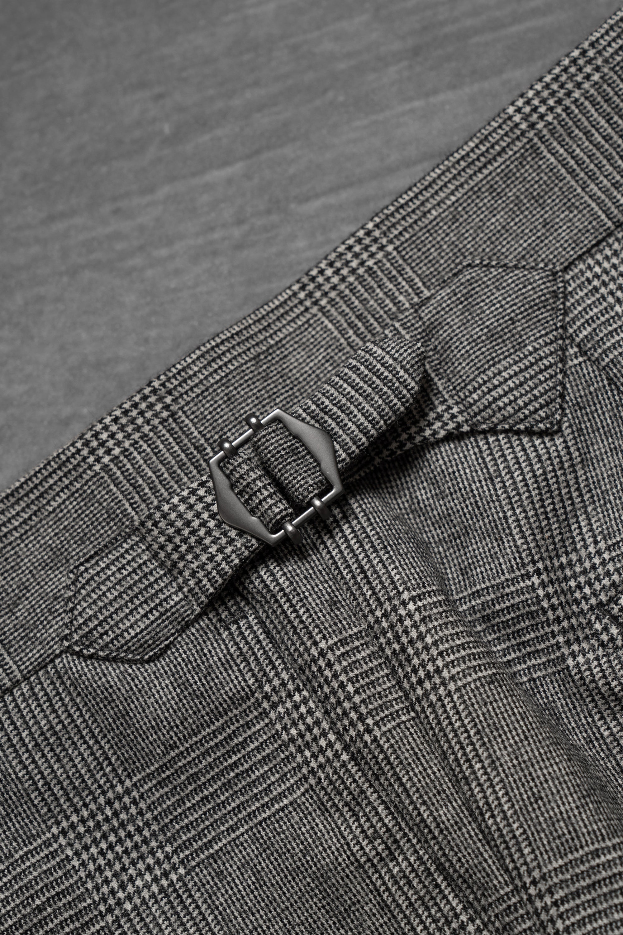 MTO Black and White Glen Check Worsted Flannel Suit #33