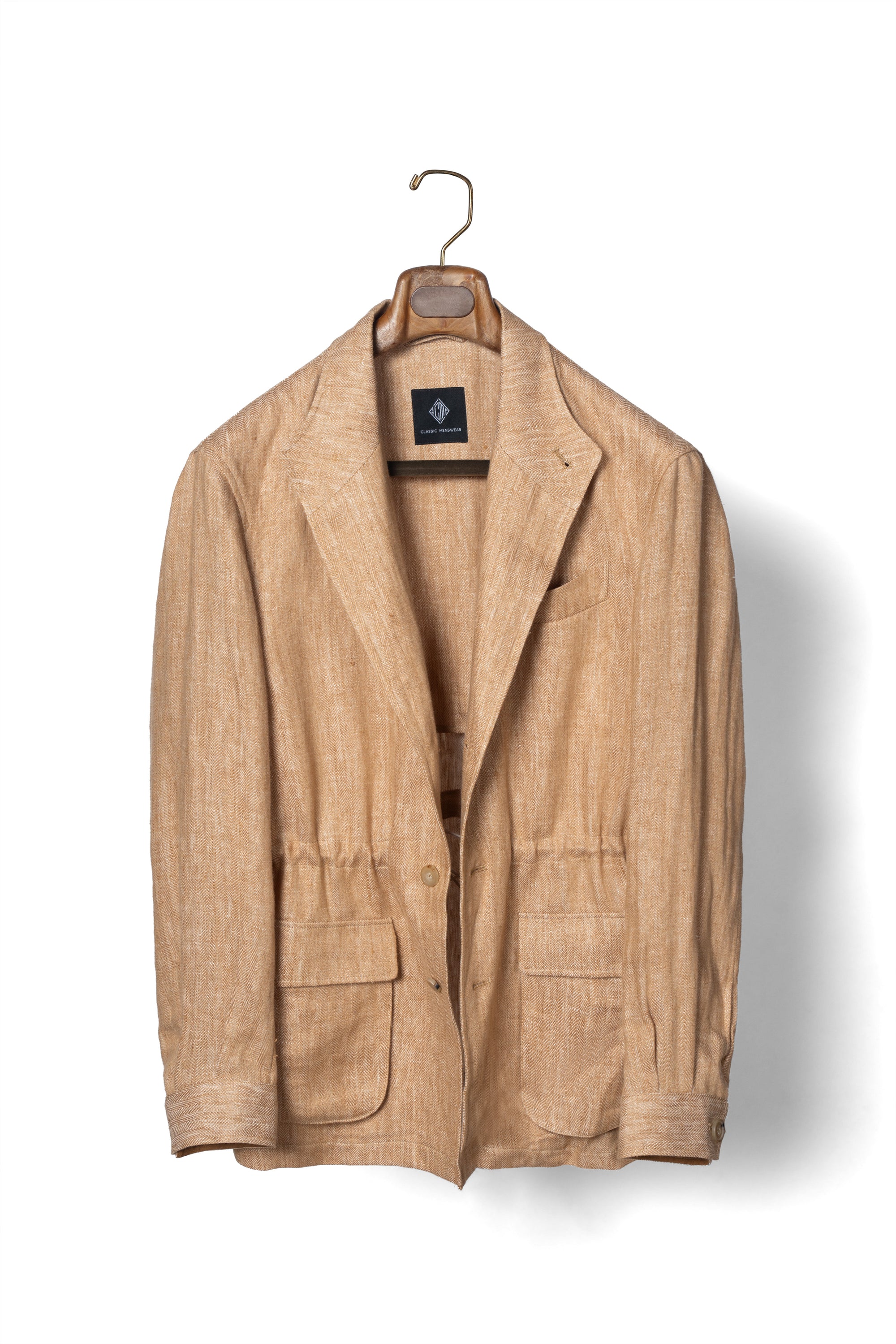 Tangerine Herringbone Linen Teba Jacket #227