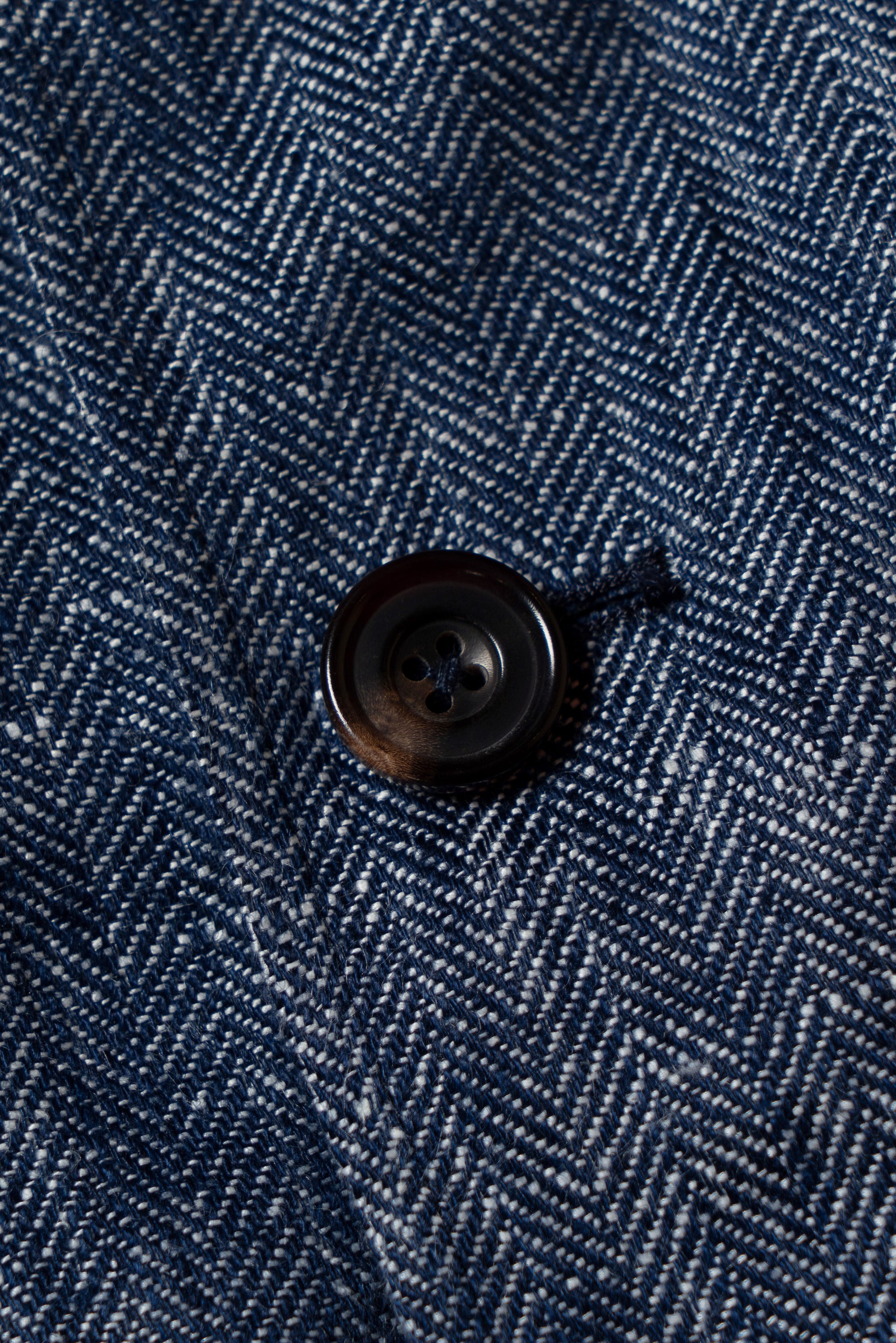 Indigo Herringbone Linen Teba Jacket #228