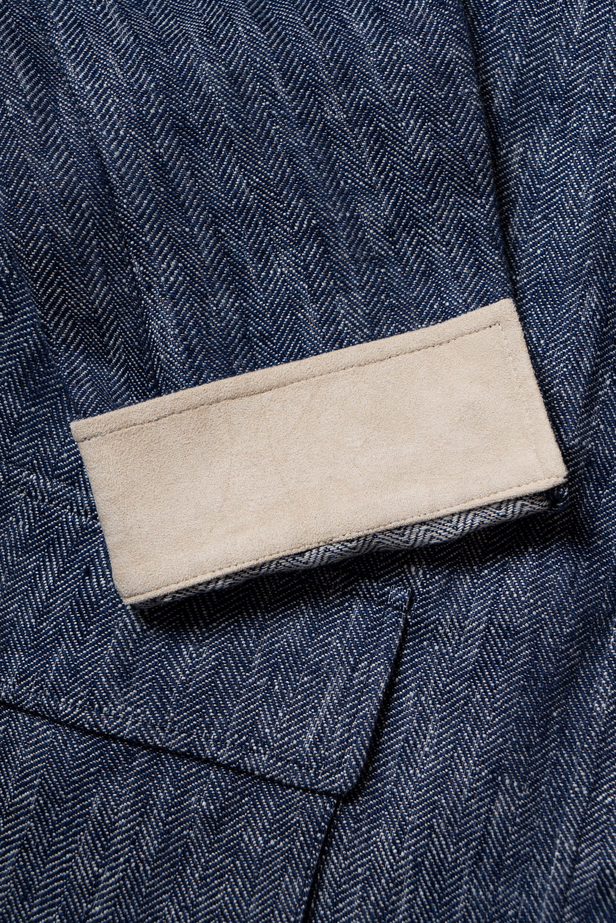 Indigo Herringbone Linen Teba Jacket #228