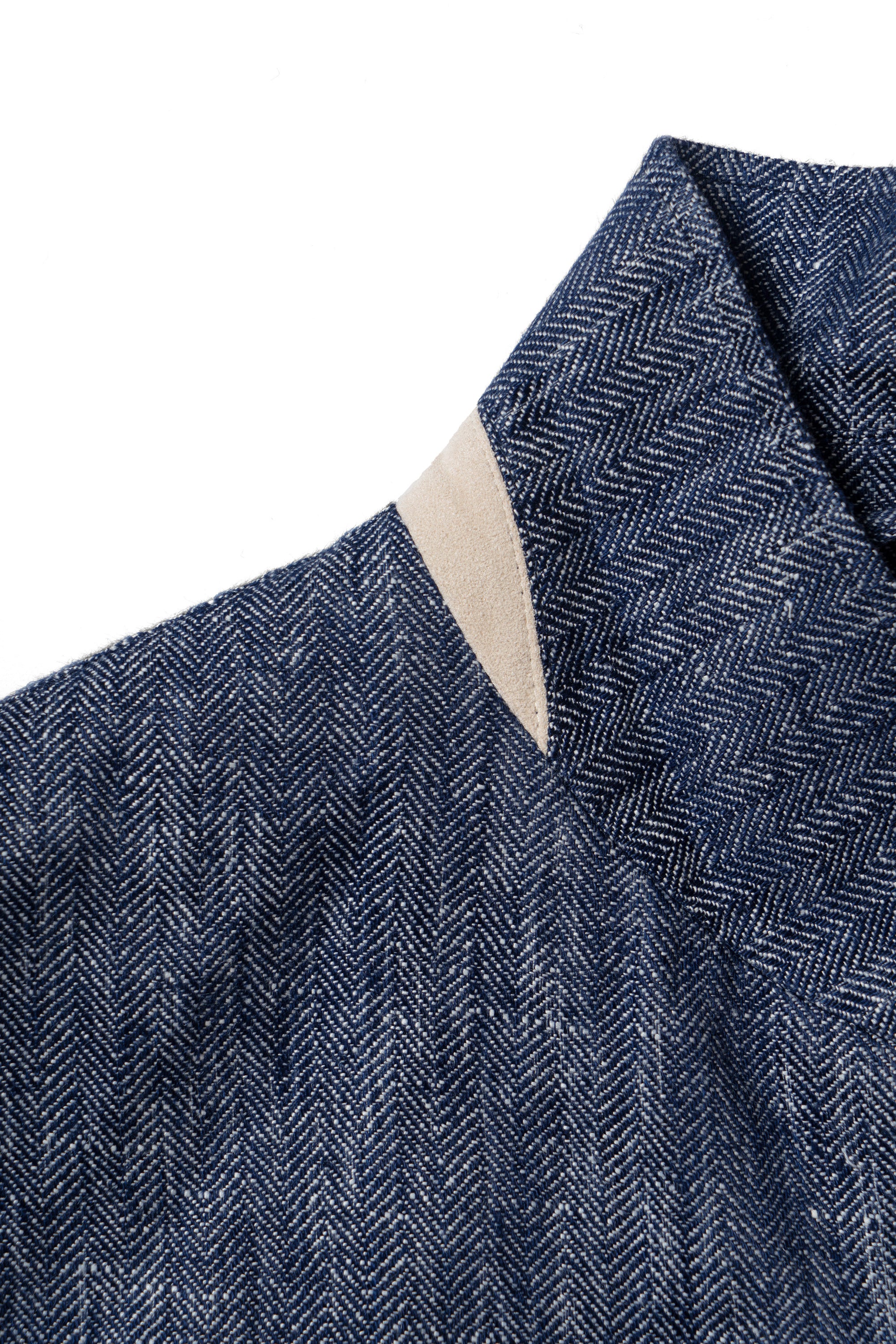 Indigo Herringbone Linen Teba Jacket #228
