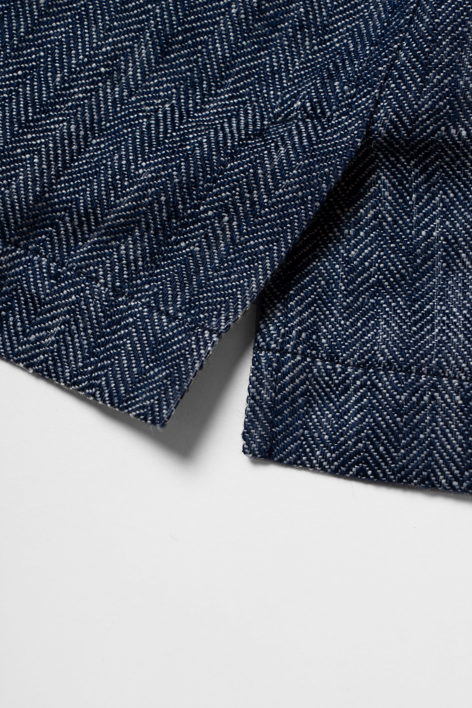 Indigo Herringbone Linen Teba Jacket #228