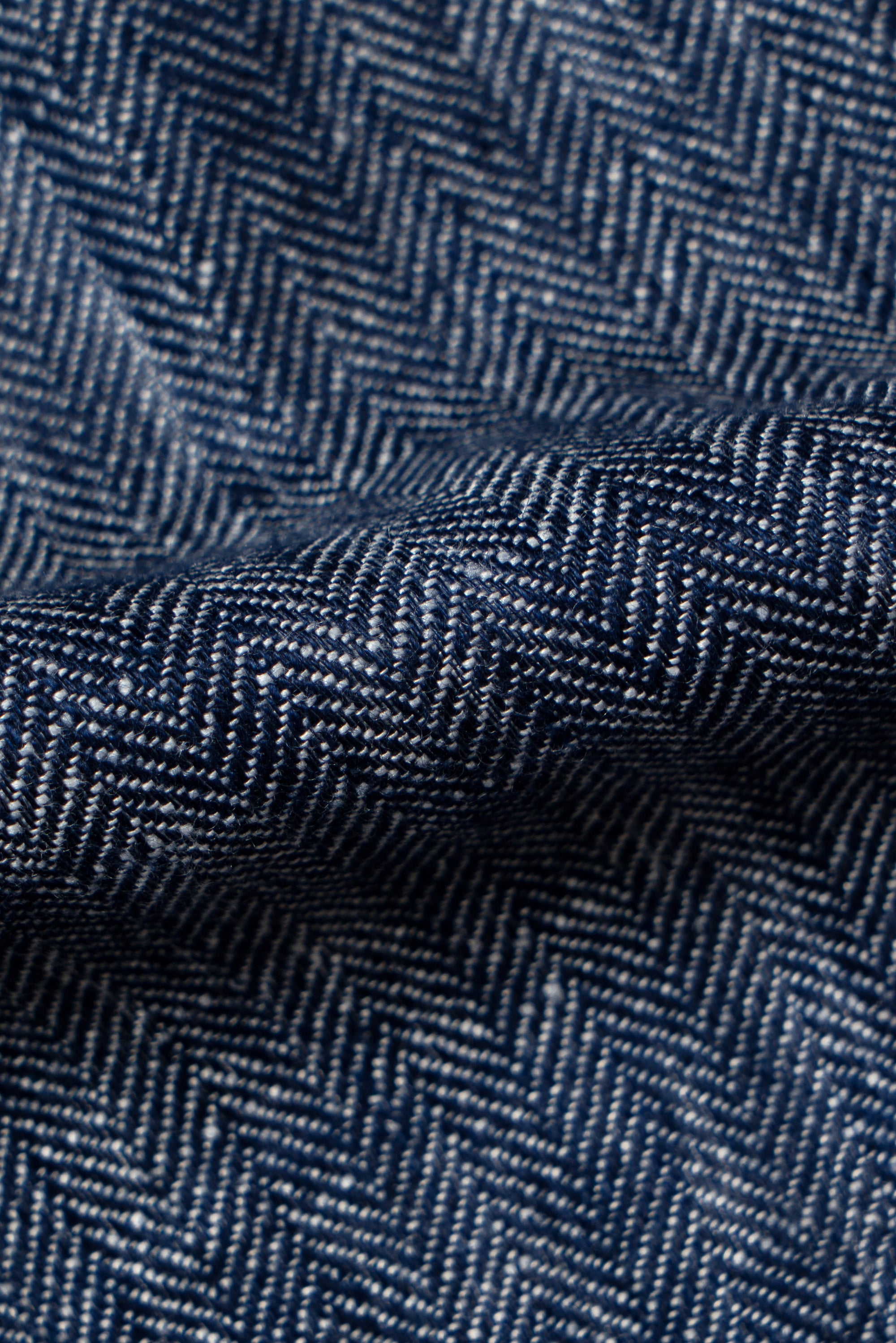 Indigo Herringbone Linen Teba Jacket #228