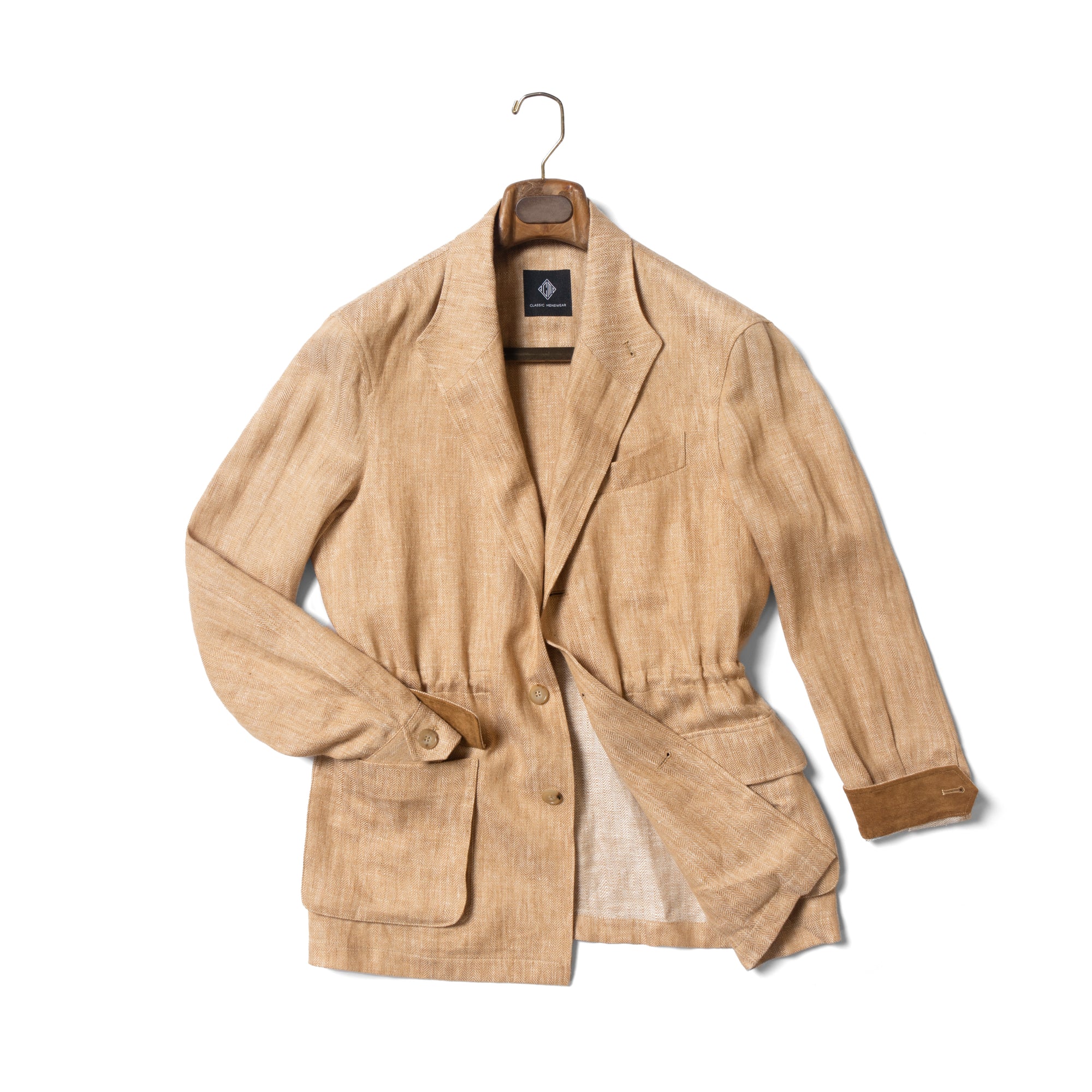 Tangerine Herringbone Linen Teba Jacket #227