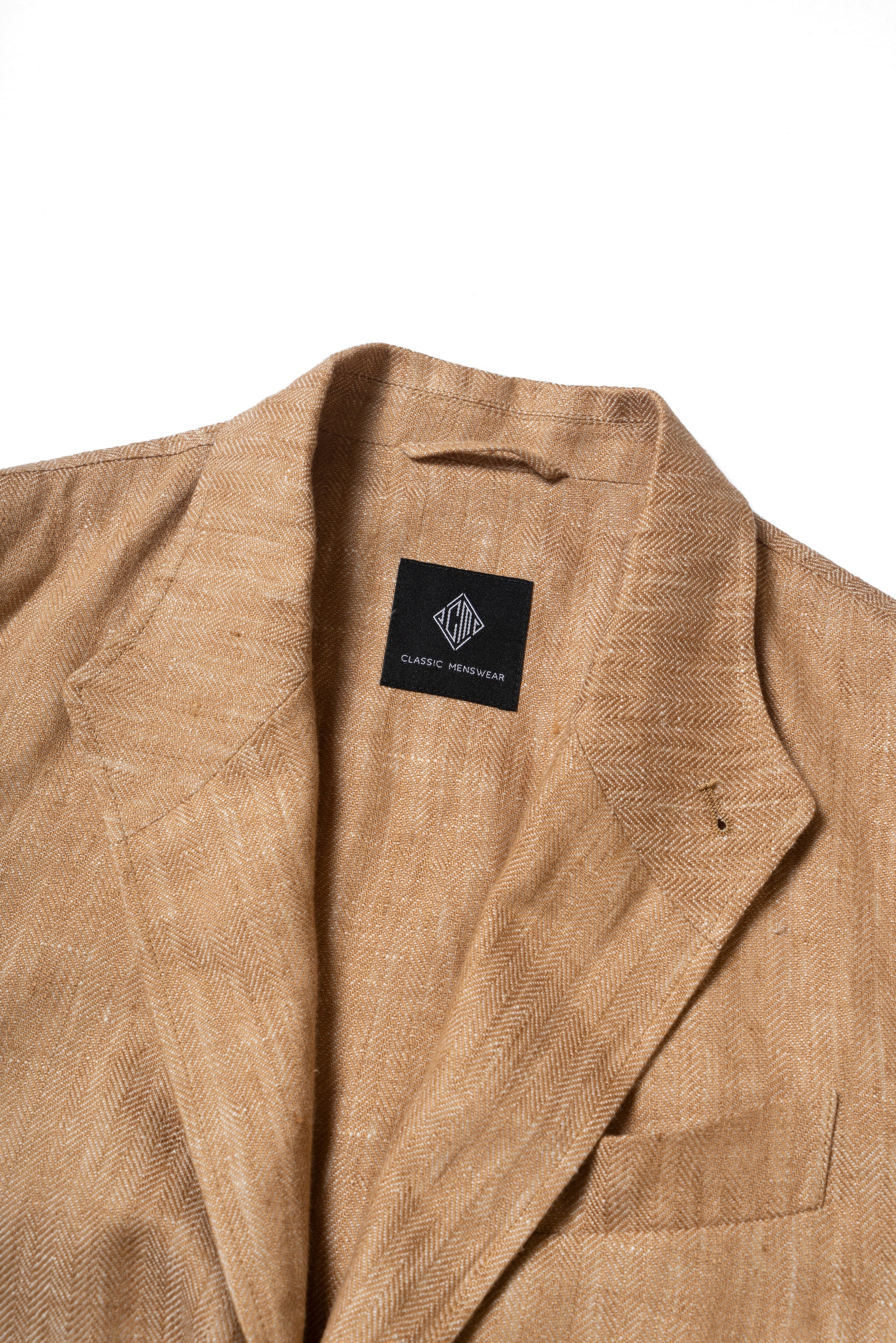 Tangerine Herringbone Linen Teba Jacket #227