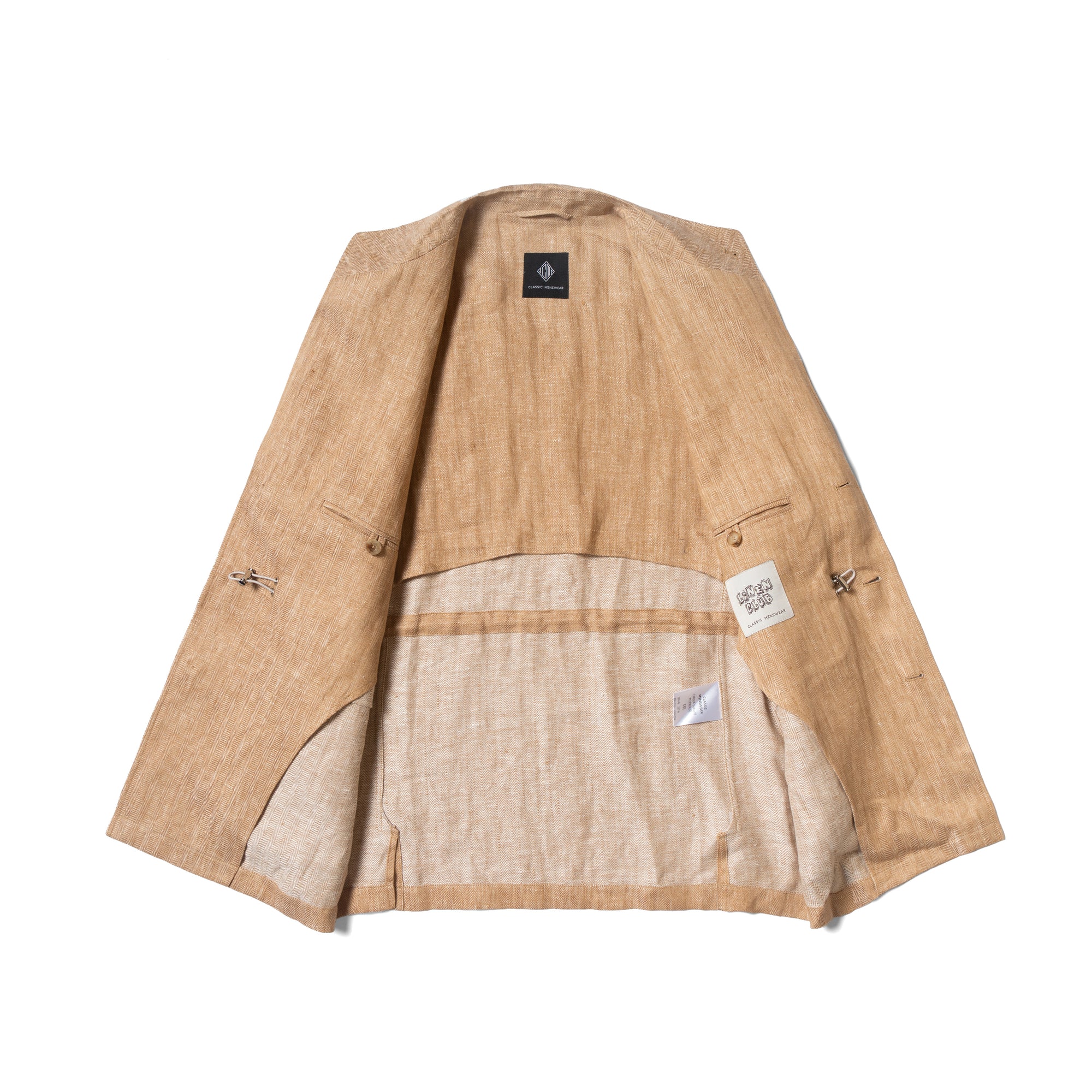 Tangerine Herringbone Linen Teba Jacket #227