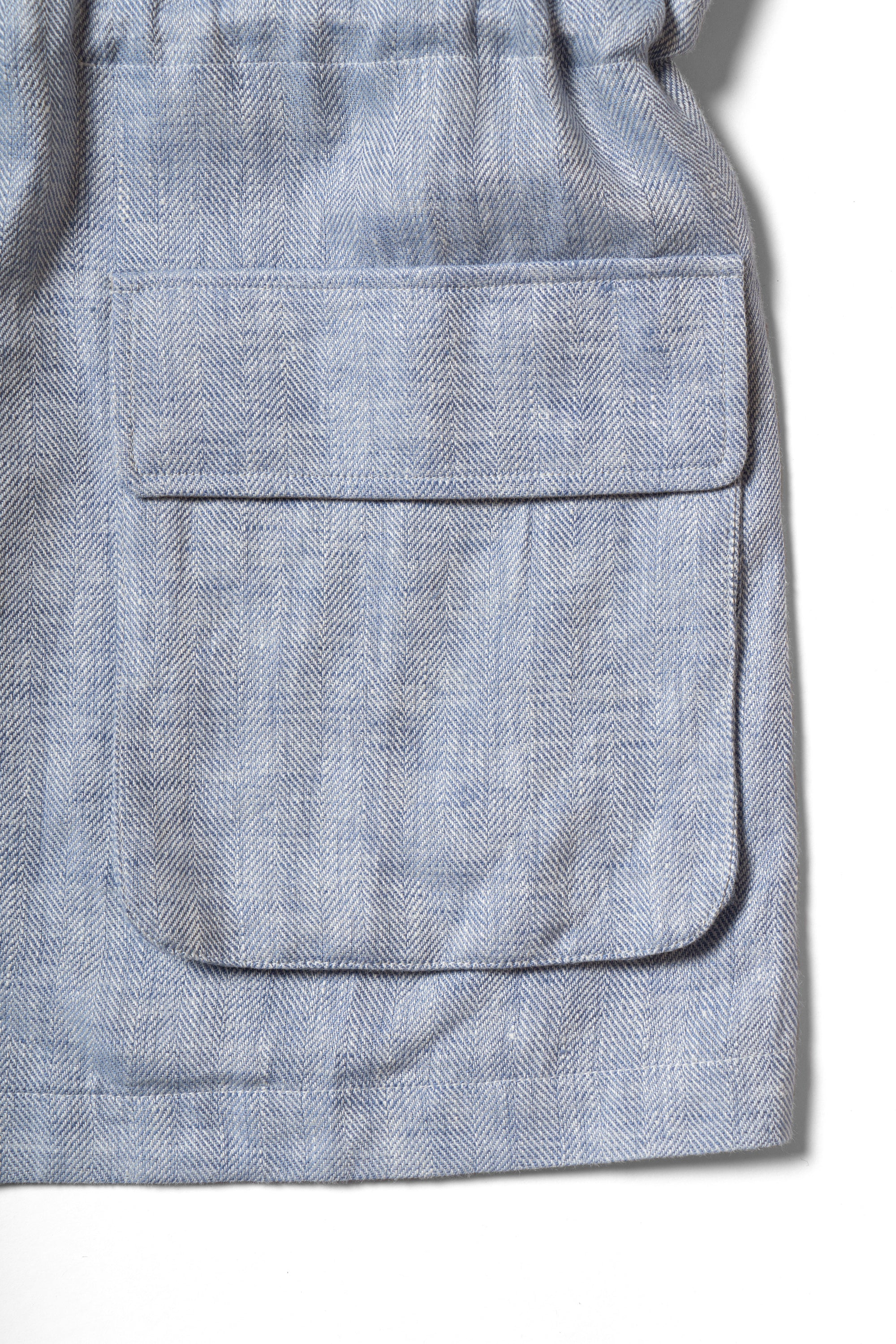 Pale Blue Herringbone Linen Teba Jacket #219