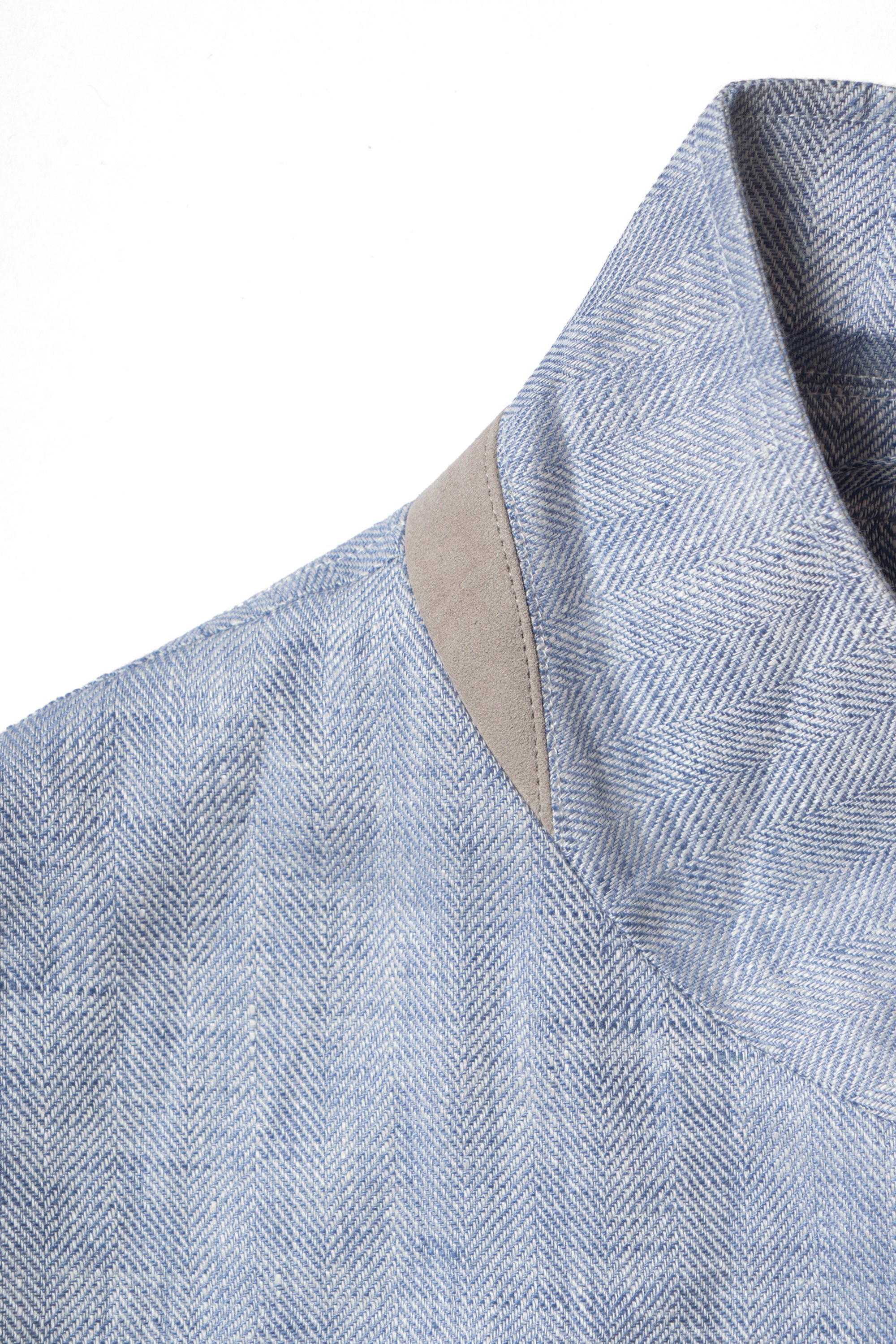 Pale Blue Herringbone Linen Teba Jacket #219