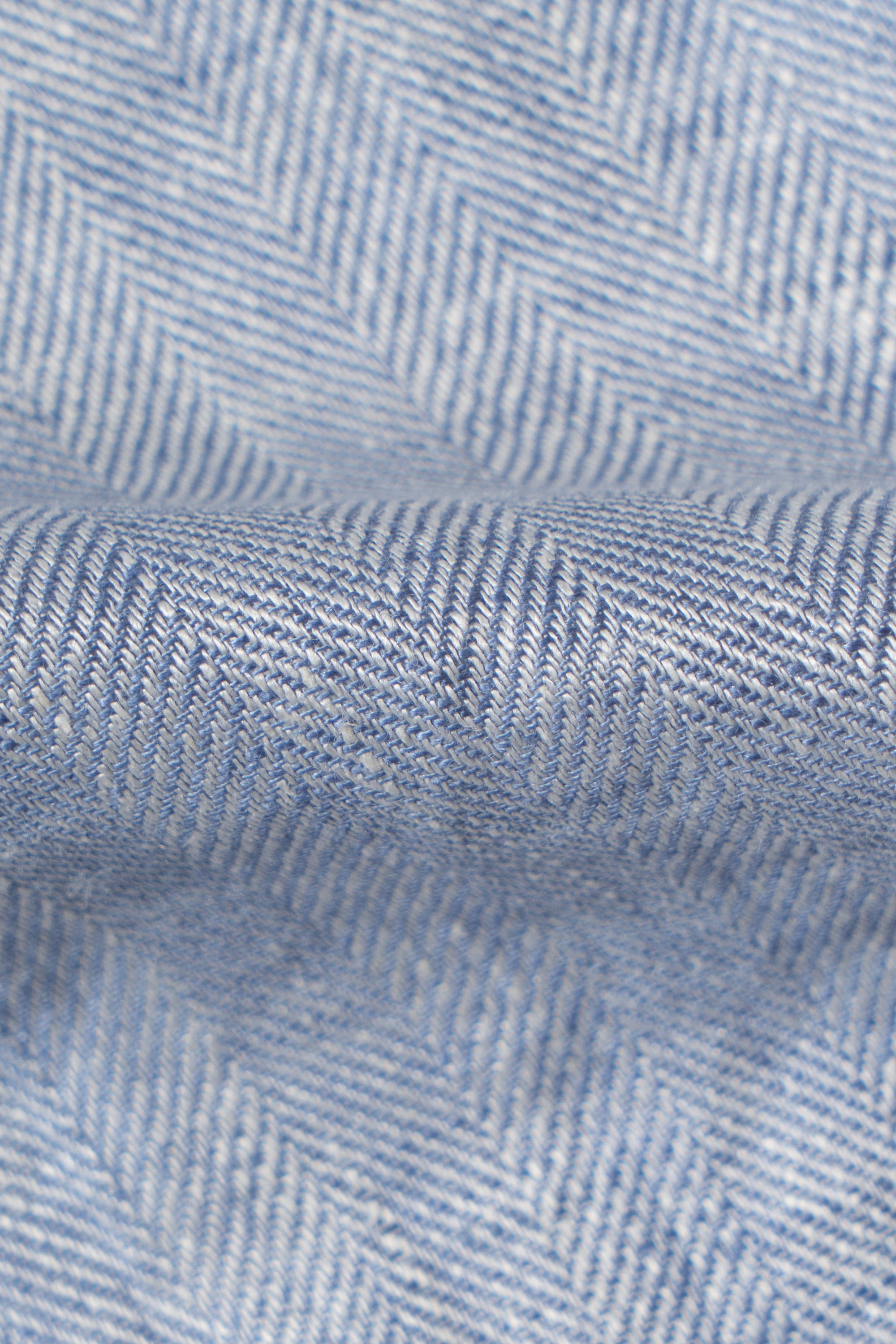 Pale Blue Herringbone Linen Teba Jacket #219