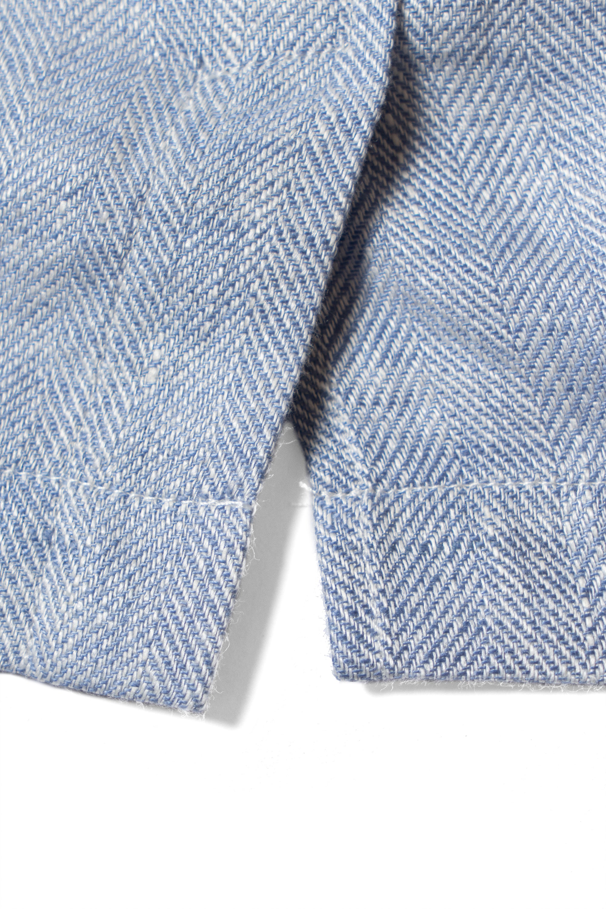 Pale Blue Herringbone Linen Teba Jacket #219
