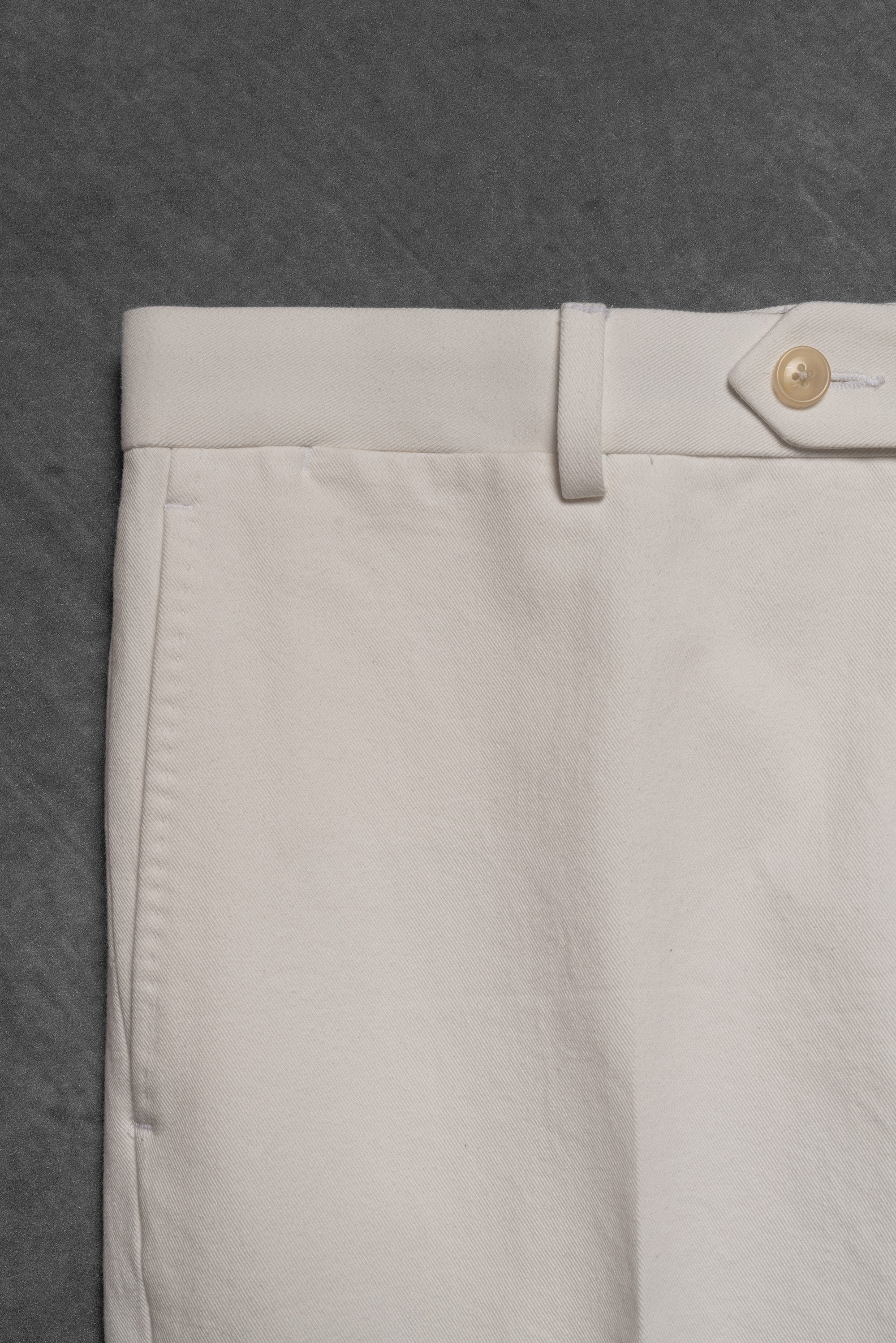 Off White Pima Cotton Trousers