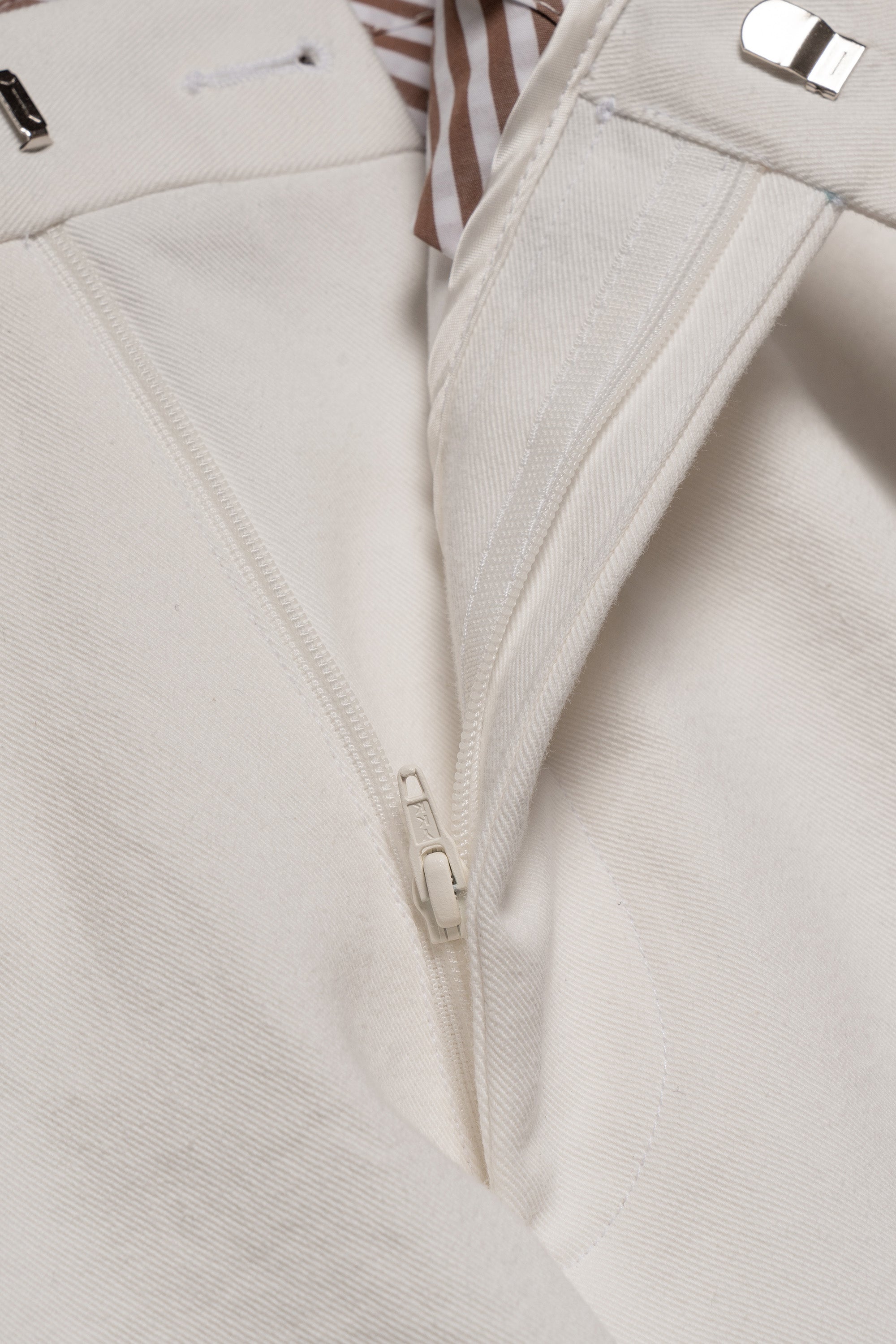 Off White Pima Cotton Trousers