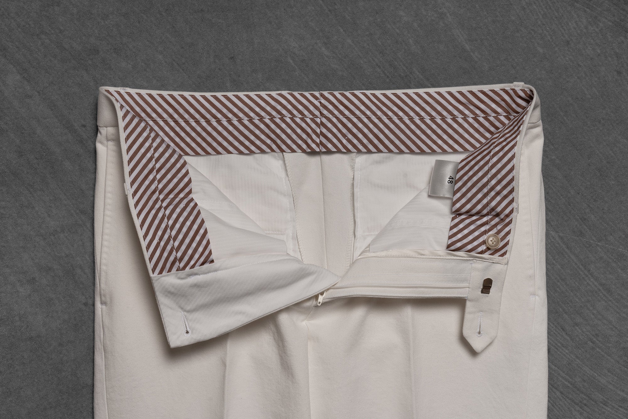 Off White Pima Cotton Trousers