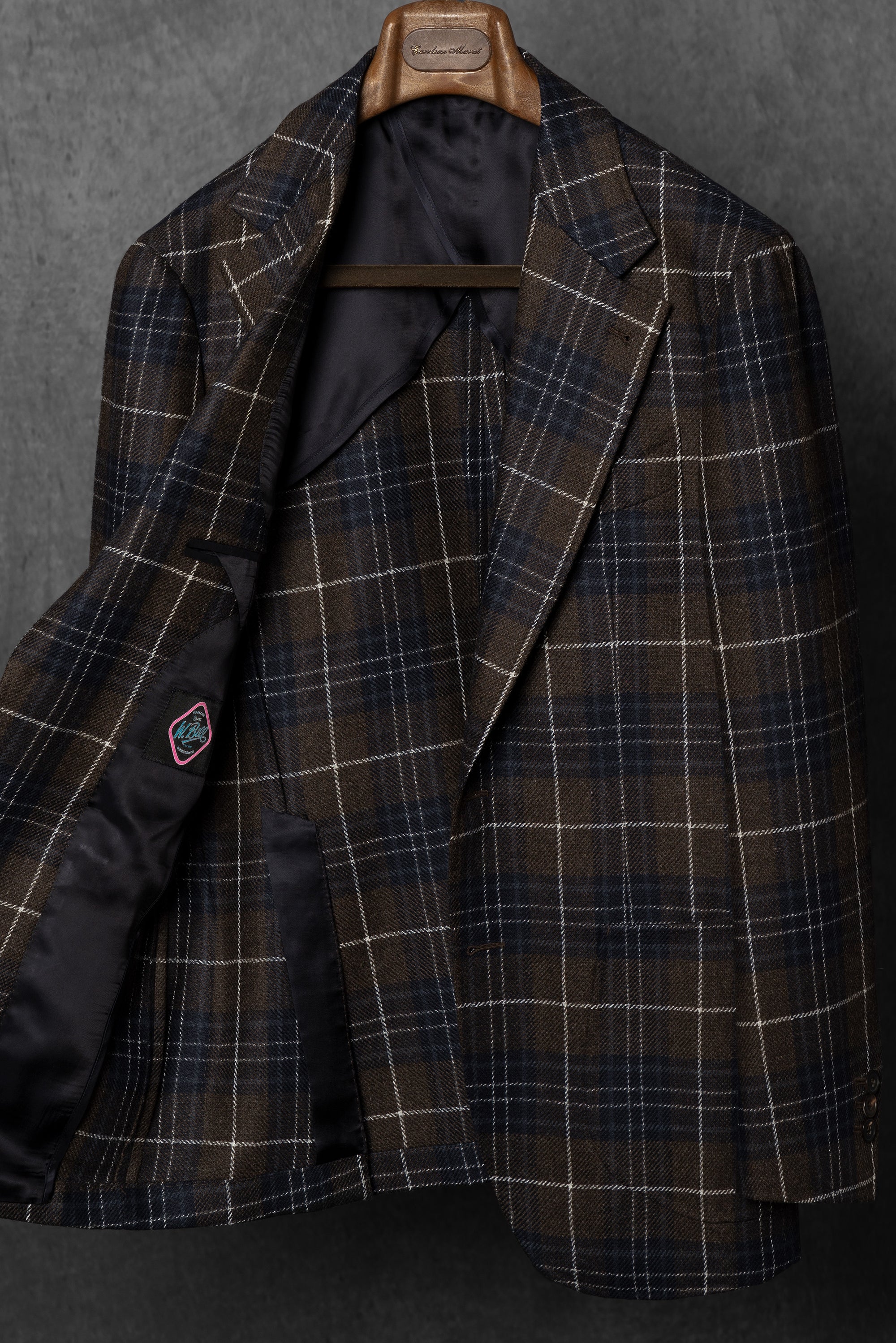 MTO Taupe Plaid Tweed Jacket #34