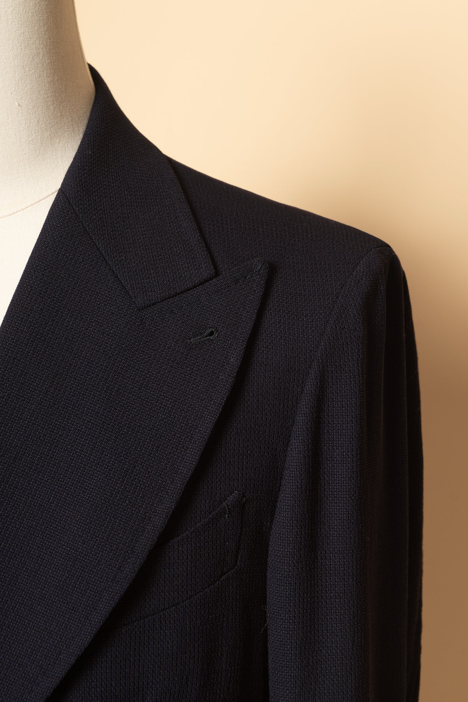 Navy Wool Mock Leno Blazer #468