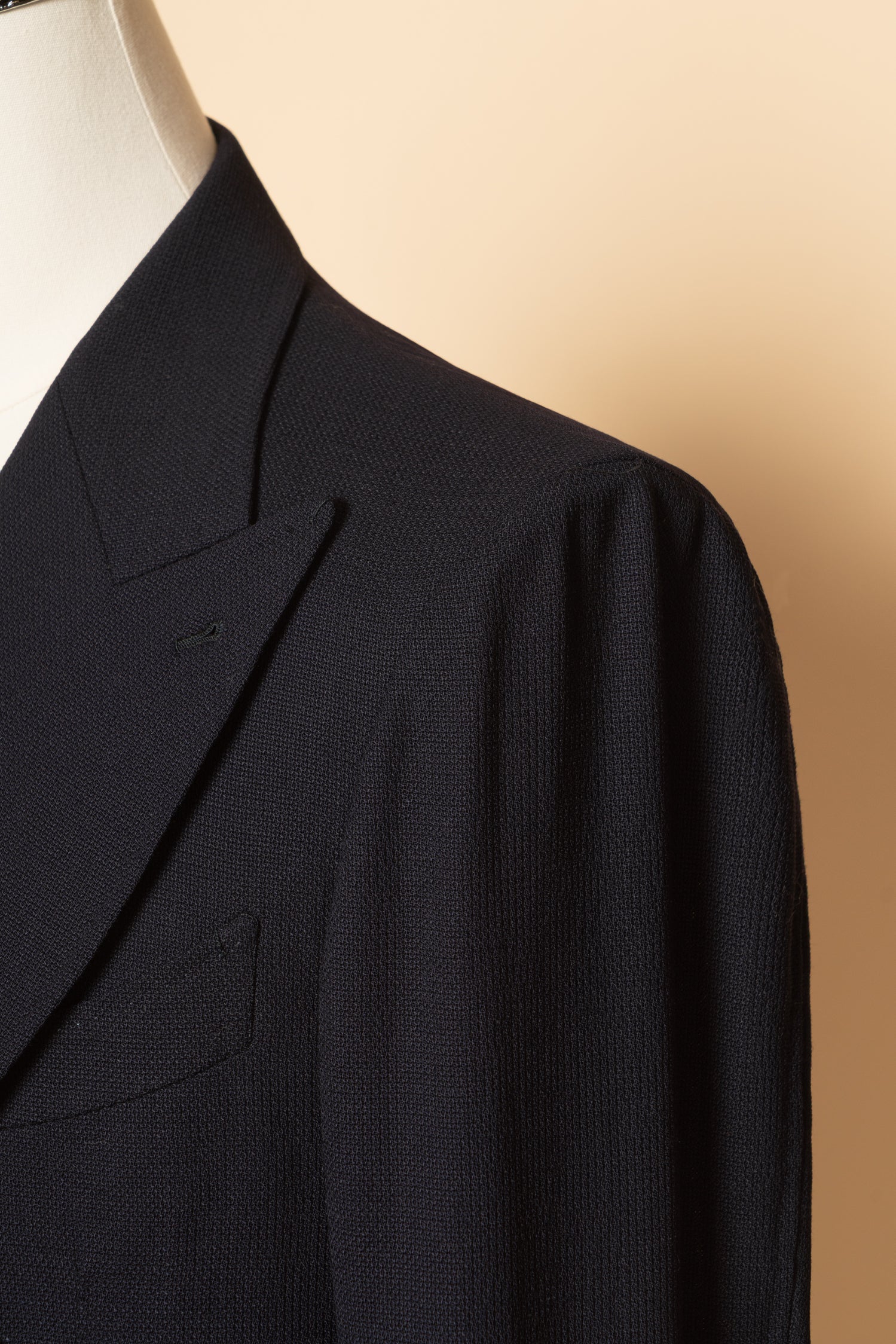 Navy Wool Mock Leno Blazer #468