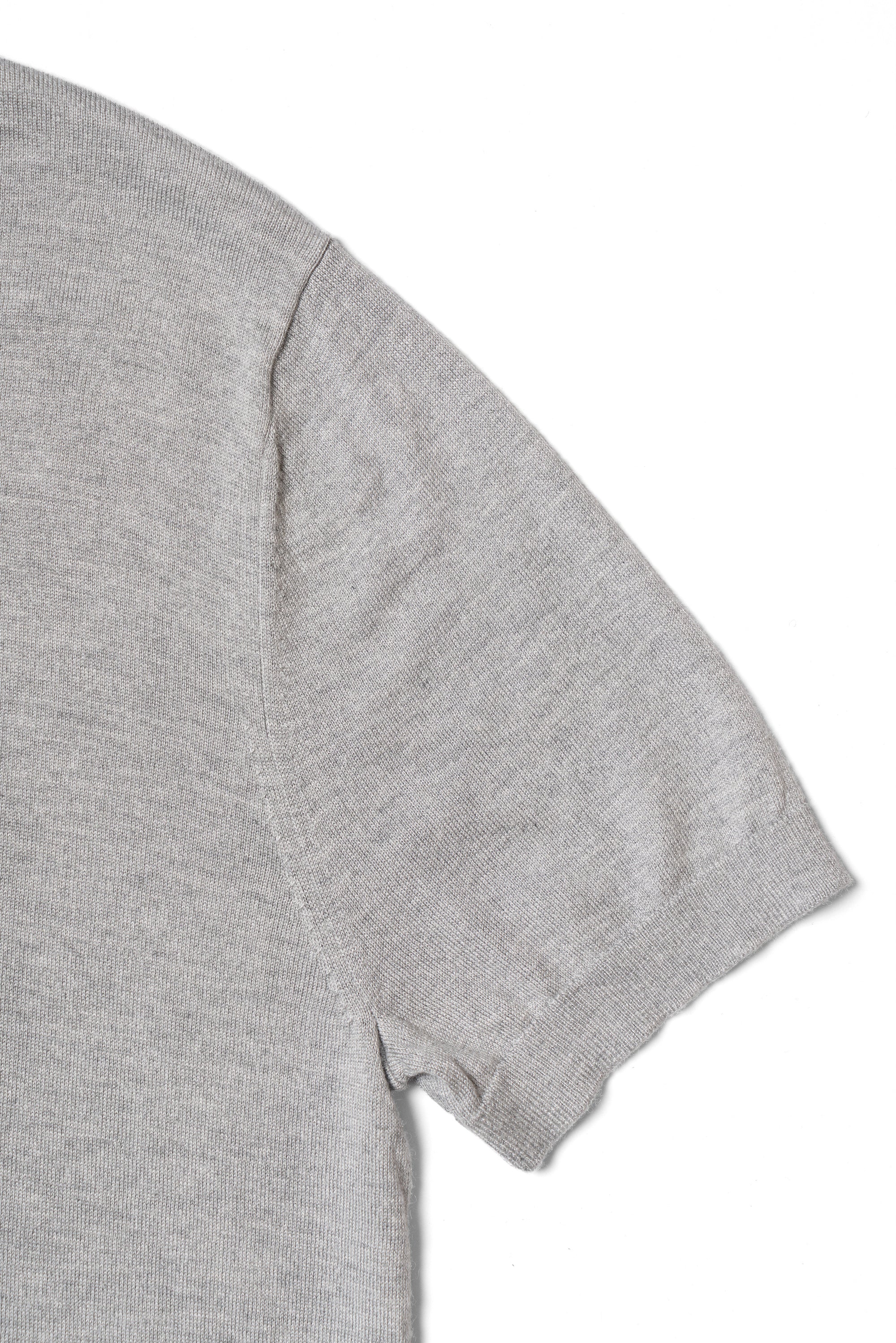 Black / Grey Silk Cashmere Blending Knitted Crew Neck
