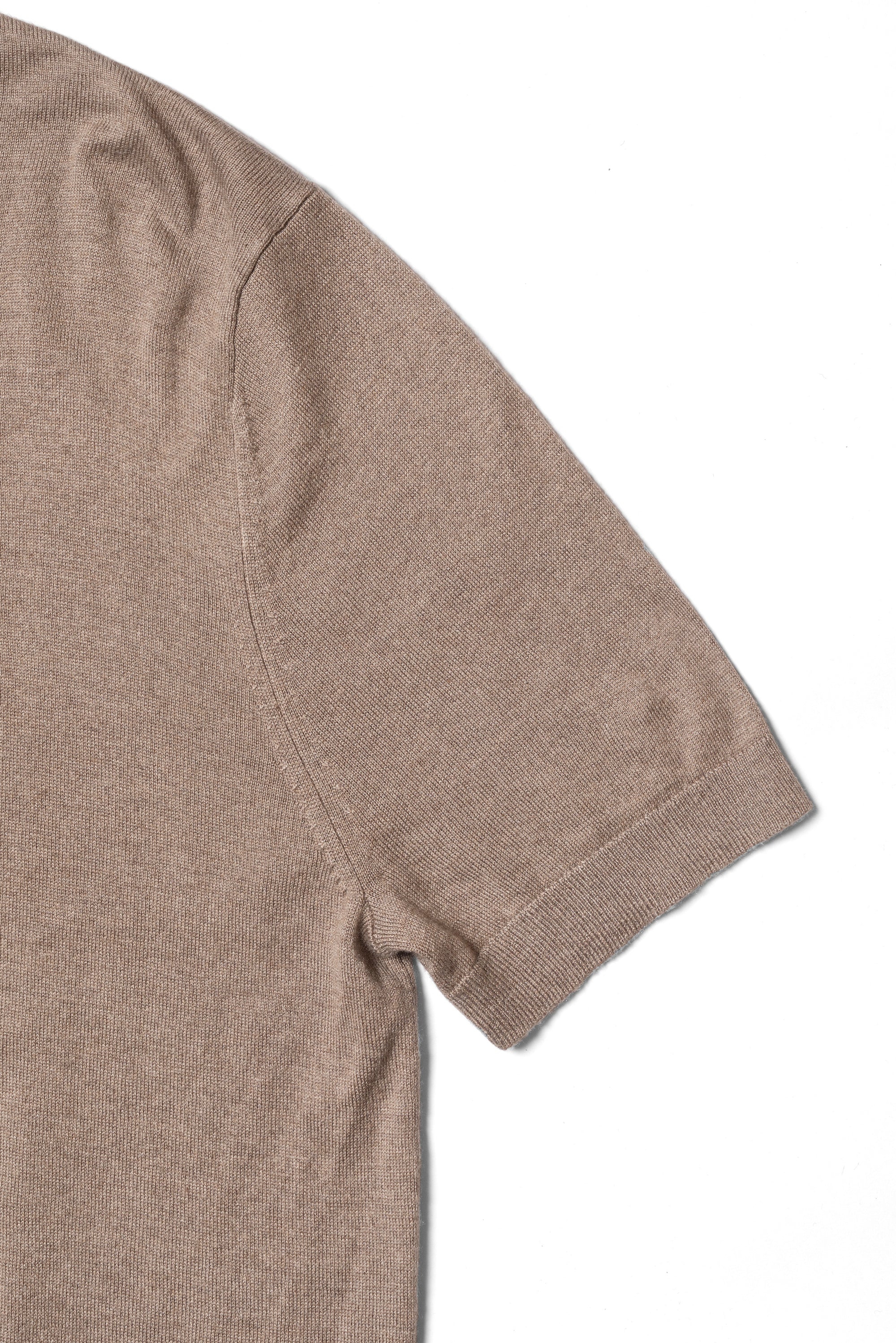 Beige / Brown Silk Cashmere Blending Knitted Crew Neck