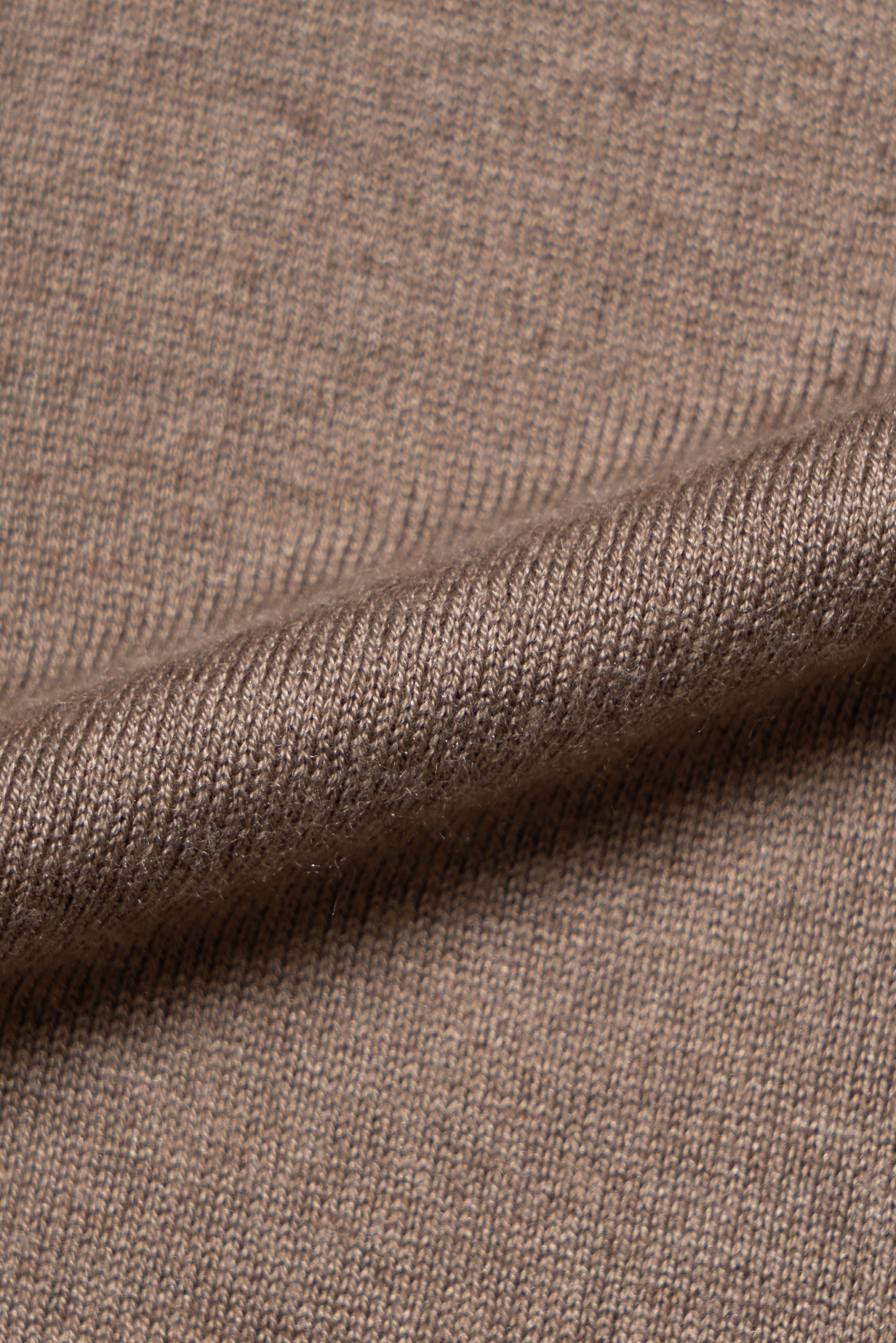 Beige / Brown Silk Cashmere Blending Knitted Crew Neck