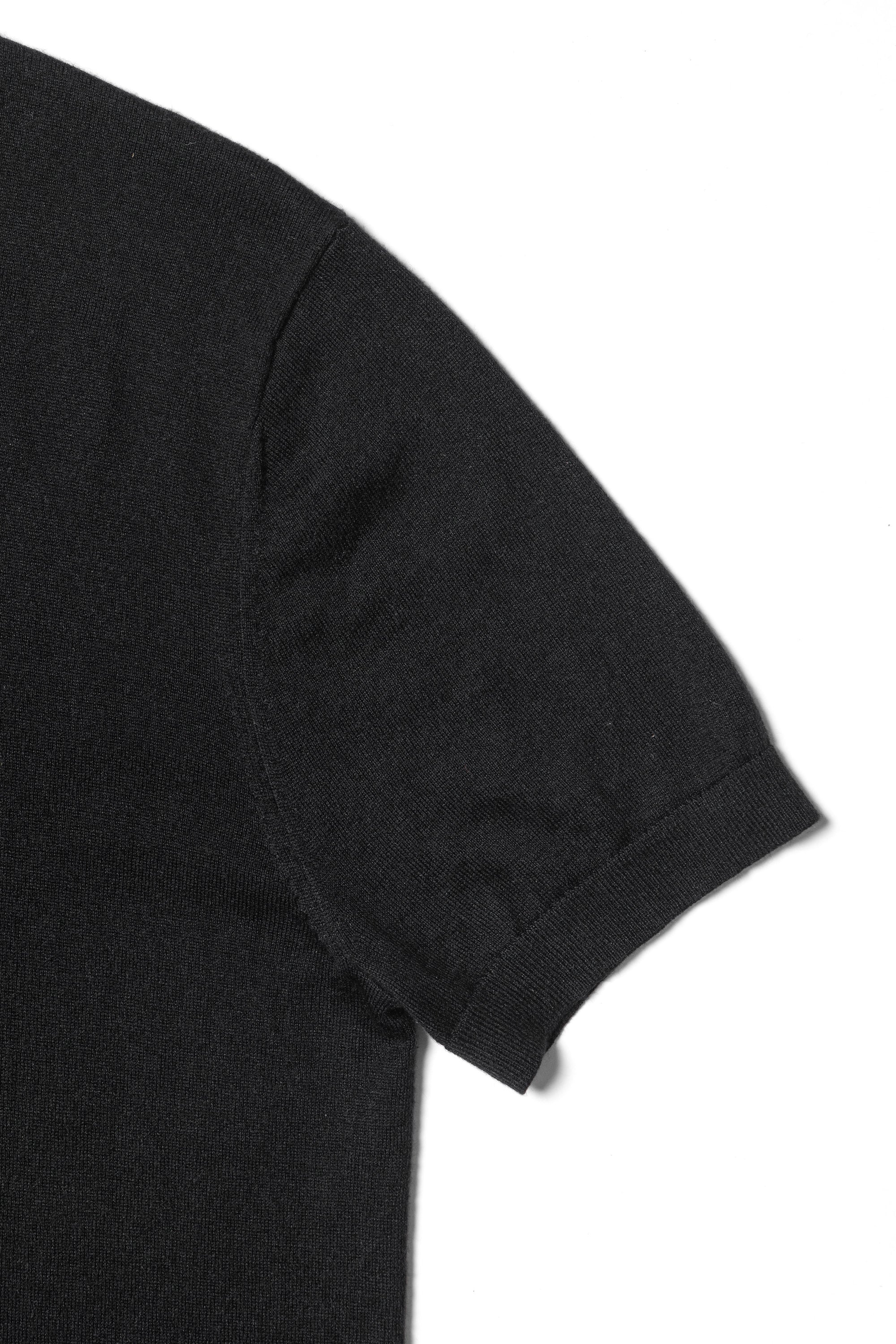 Black / Grey Silk Cashmere Blending Knitted Crew Neck