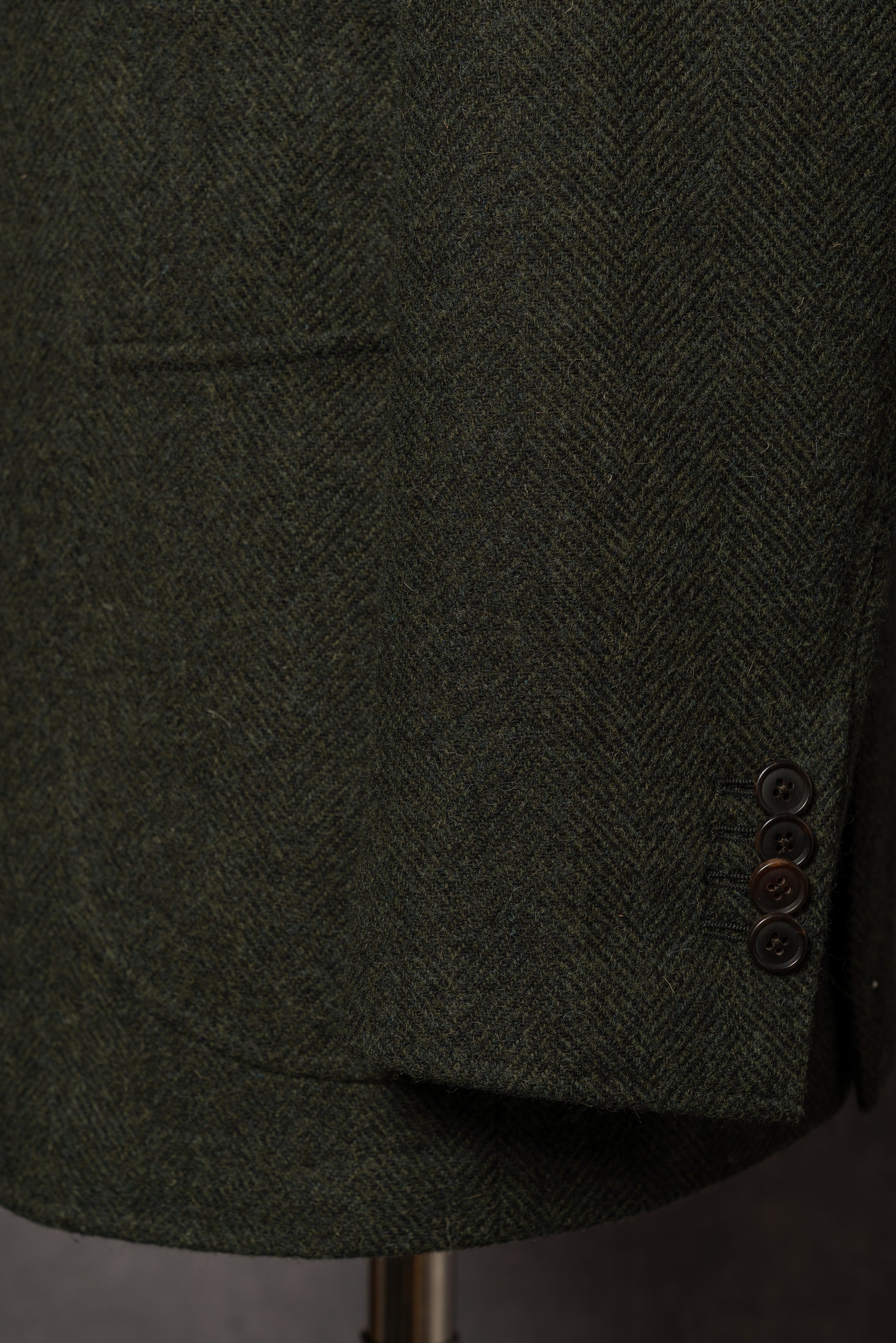Dark Green Herringbone Tweed Jacket #3