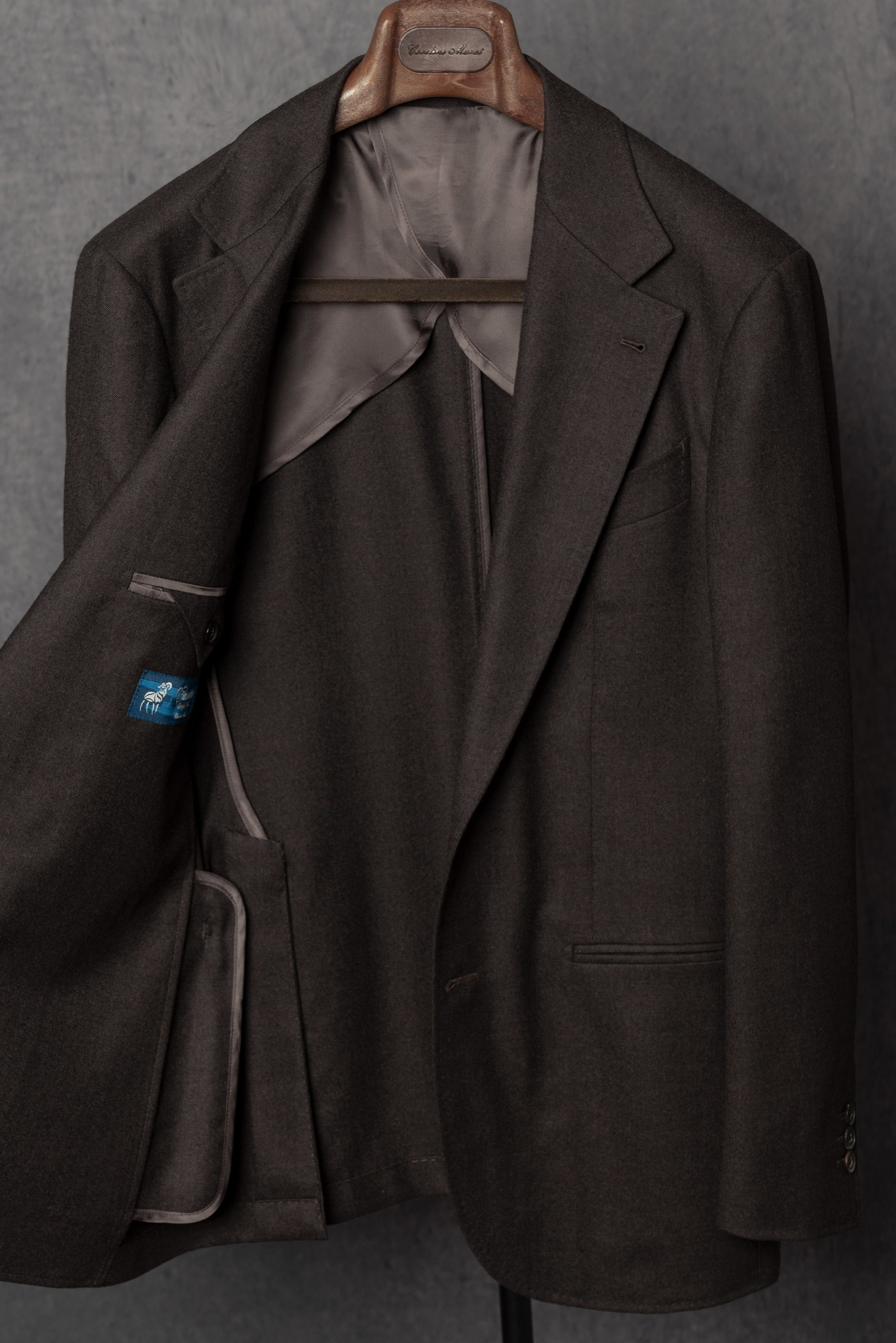 MTO Brown Worsted Flannel Suit #26