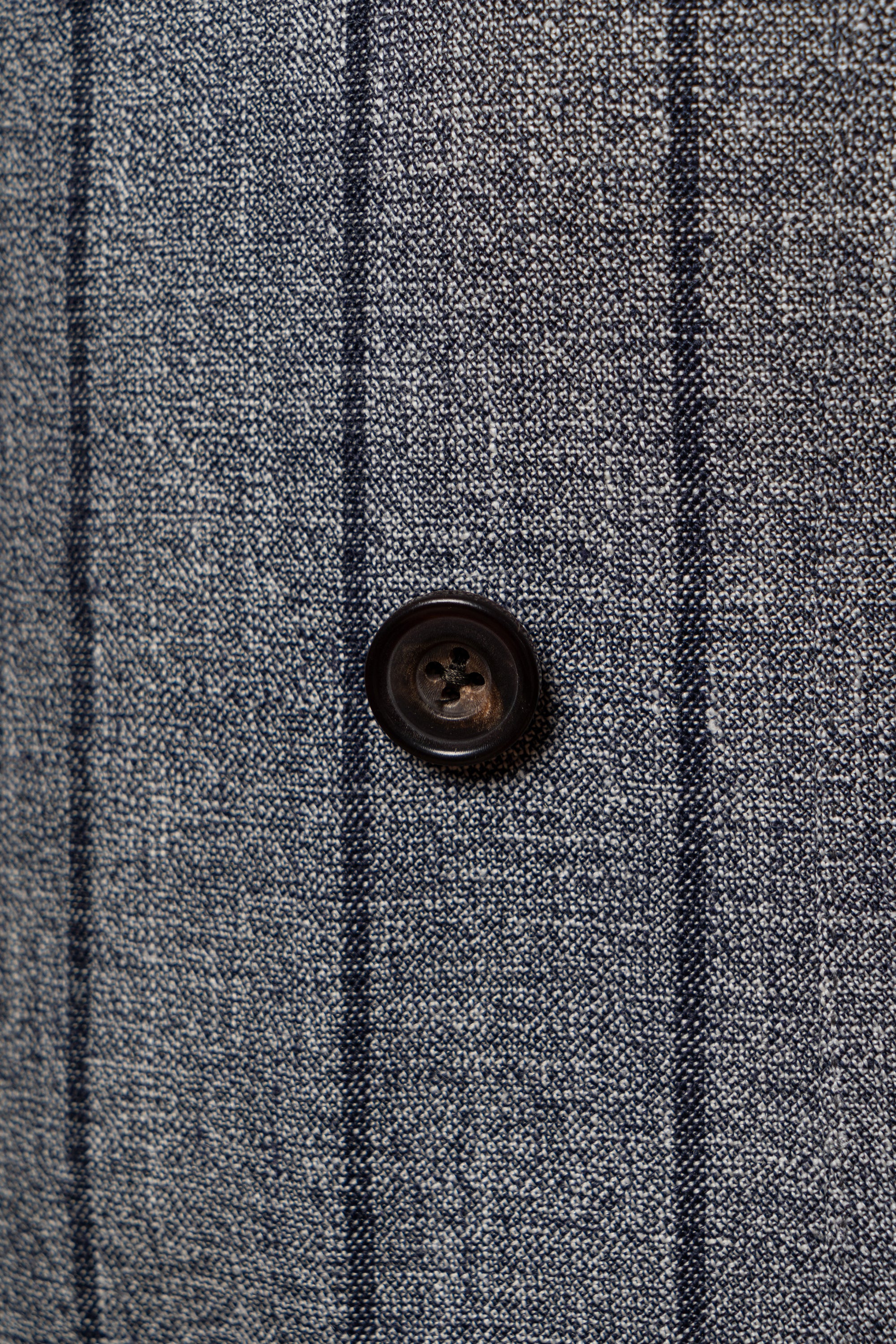 MTO Snow Grey Stripe Wool Linen Suit